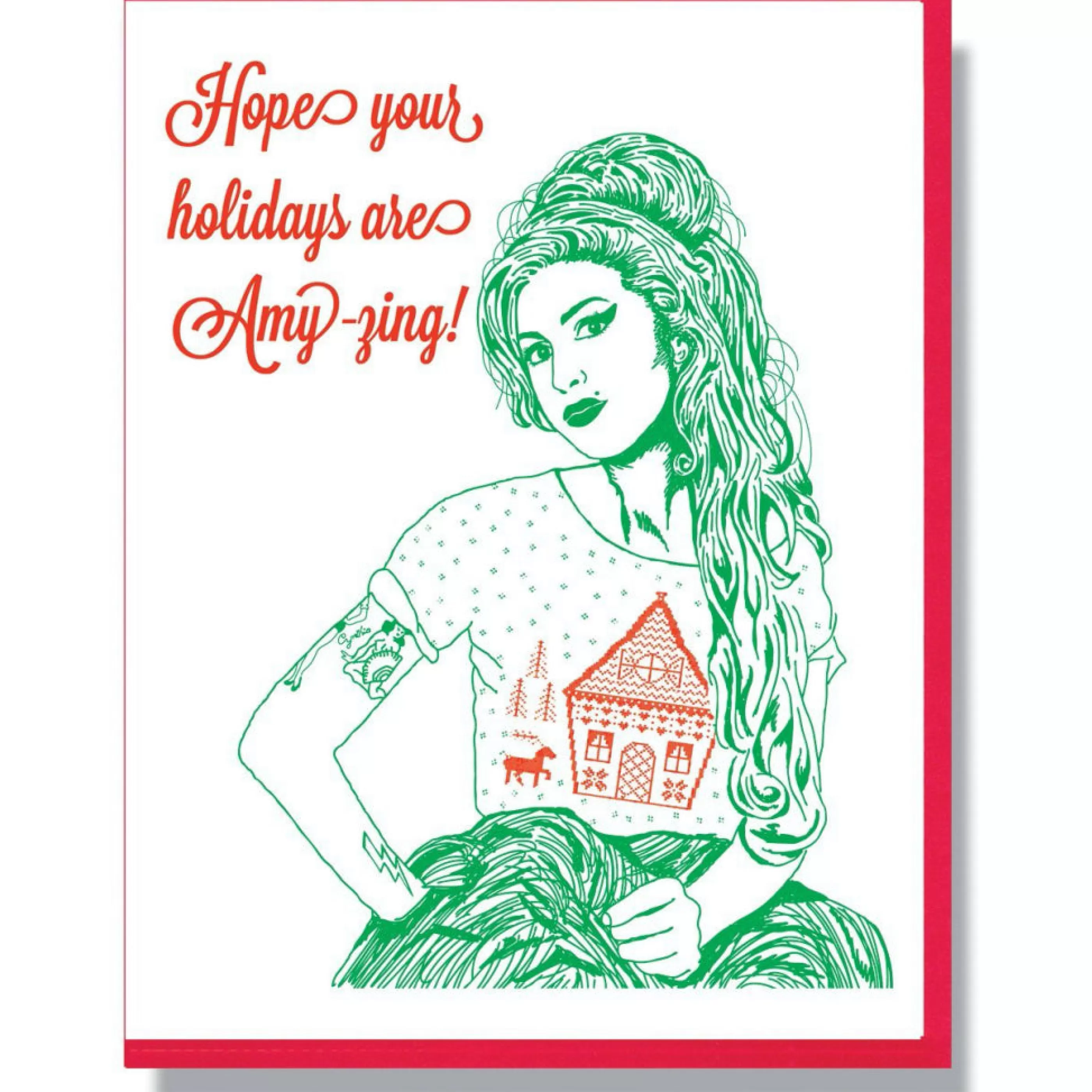 Smitten Kitten Amy Winehouse Holiday Card Cheap