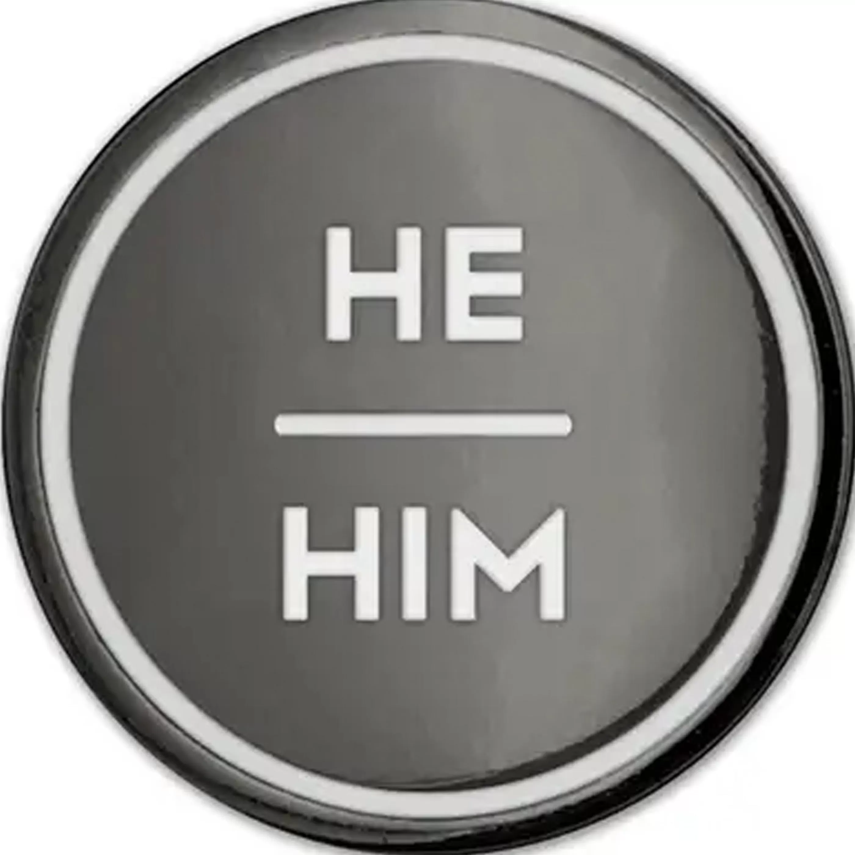 Gamut Pins Pins, Patches & Keychains>Anthracite Enamel Pronoun Pin: He/Him