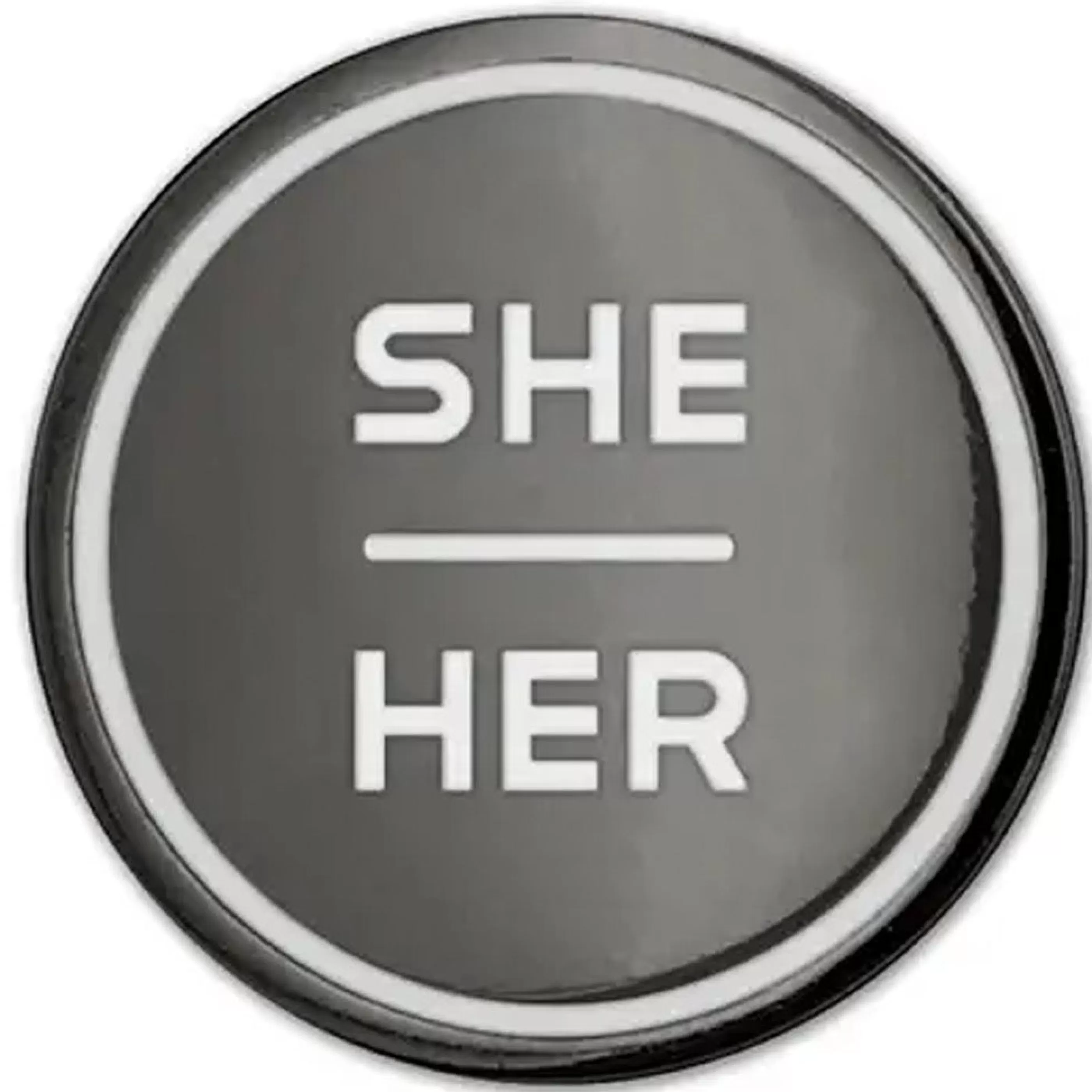 Gamut Pins Pins, Patches & Keychains>Anthracite Enamel Pronoun Pin: She/Her