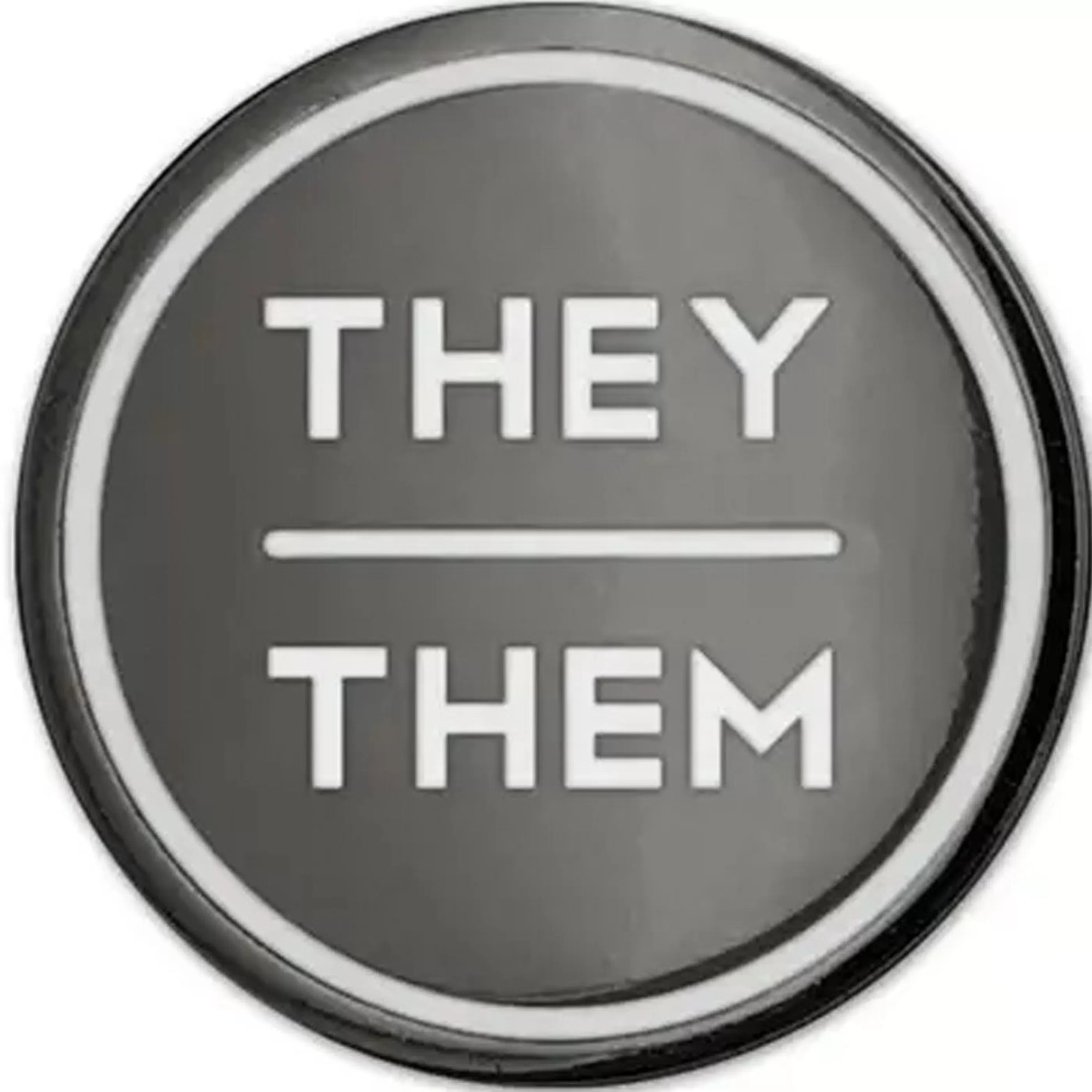 Gamut Pins Pins, Patches & Keychains>Anthracite Enamel Pronoun Pin: They/Them