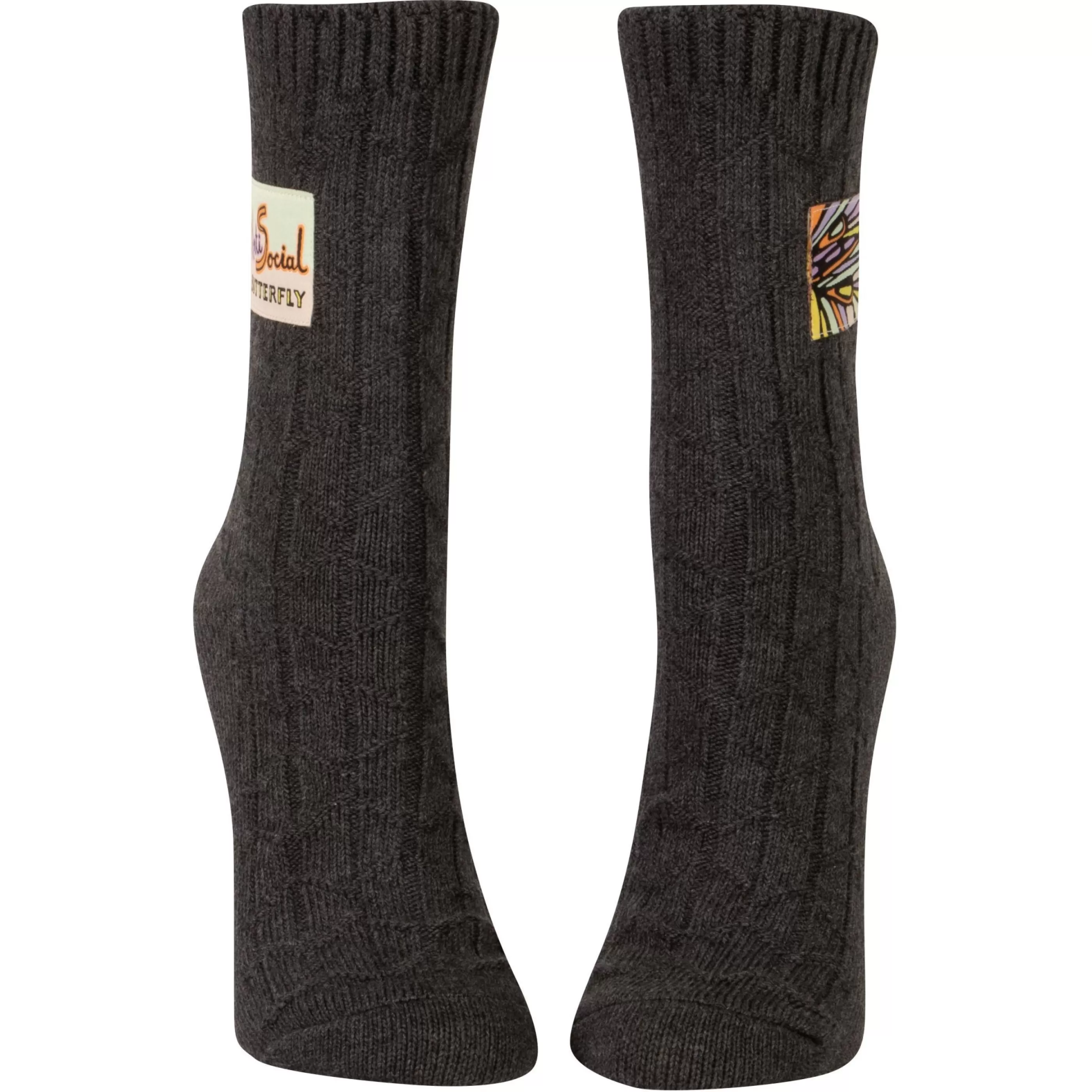Blue Q Men's Socks>Antisocial Butterfly Tag Socks
