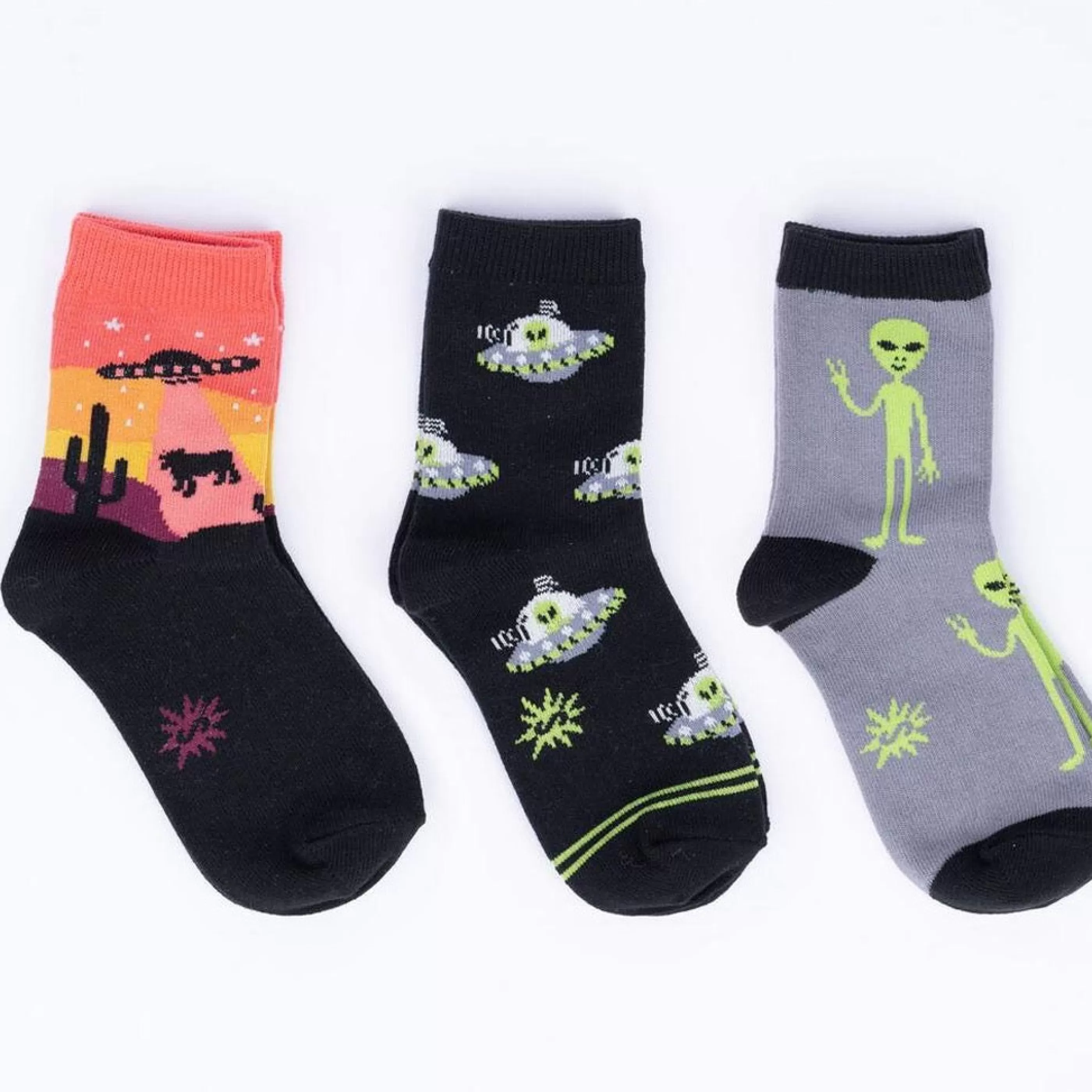 Sock It To Me Kids' Socks>Area 51 Crew Pack