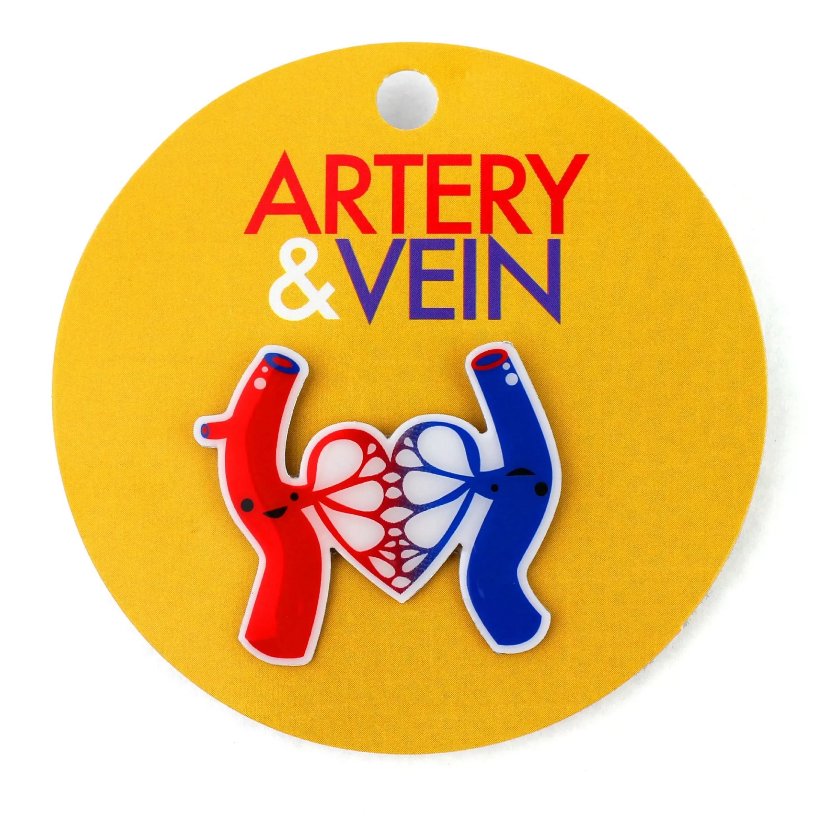 I Heart Guts Pins, Patches & Keychains>Artery And Vein Lapel Pin