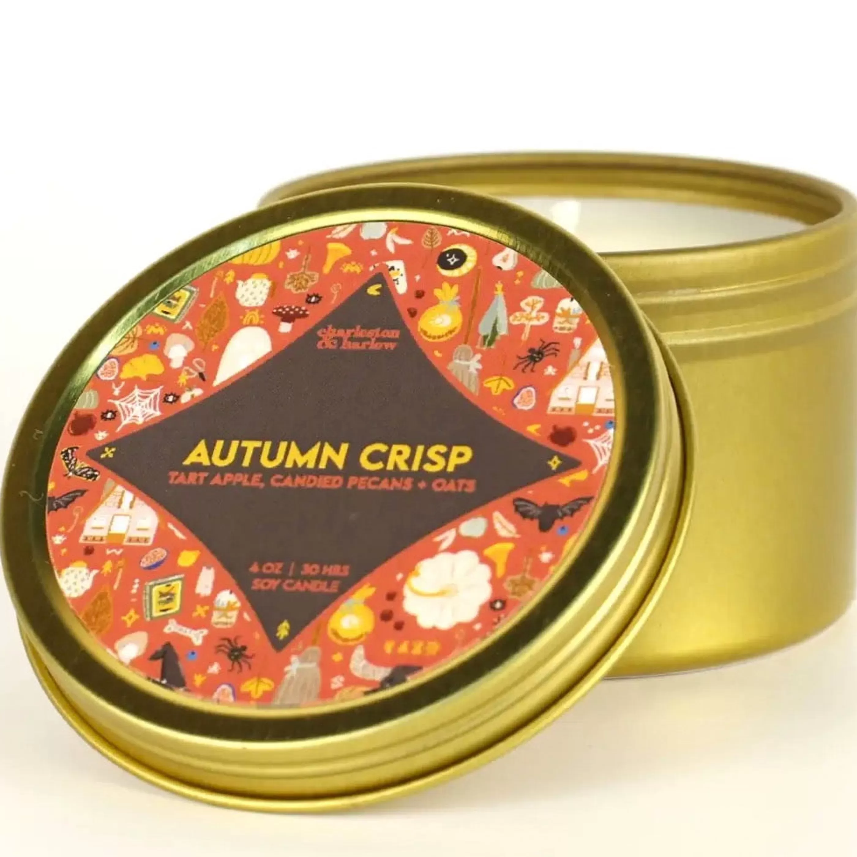 Charleston & Harlow Candle Co. Candles & Home Fragrances>Autumn Crisp Soy Wax Candle Travel Tin