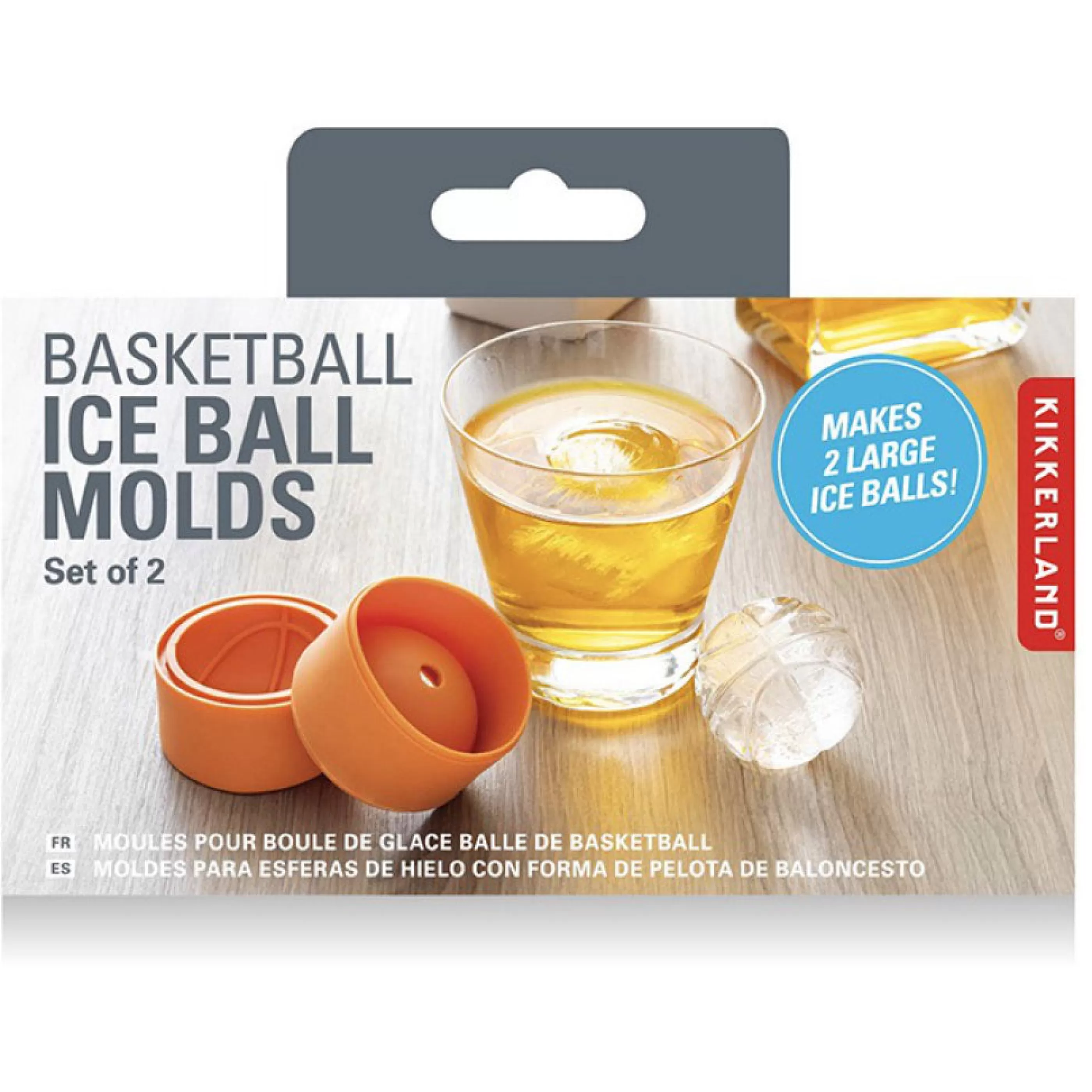 Kikkerland Barware>Basketball Ball Ice Molds