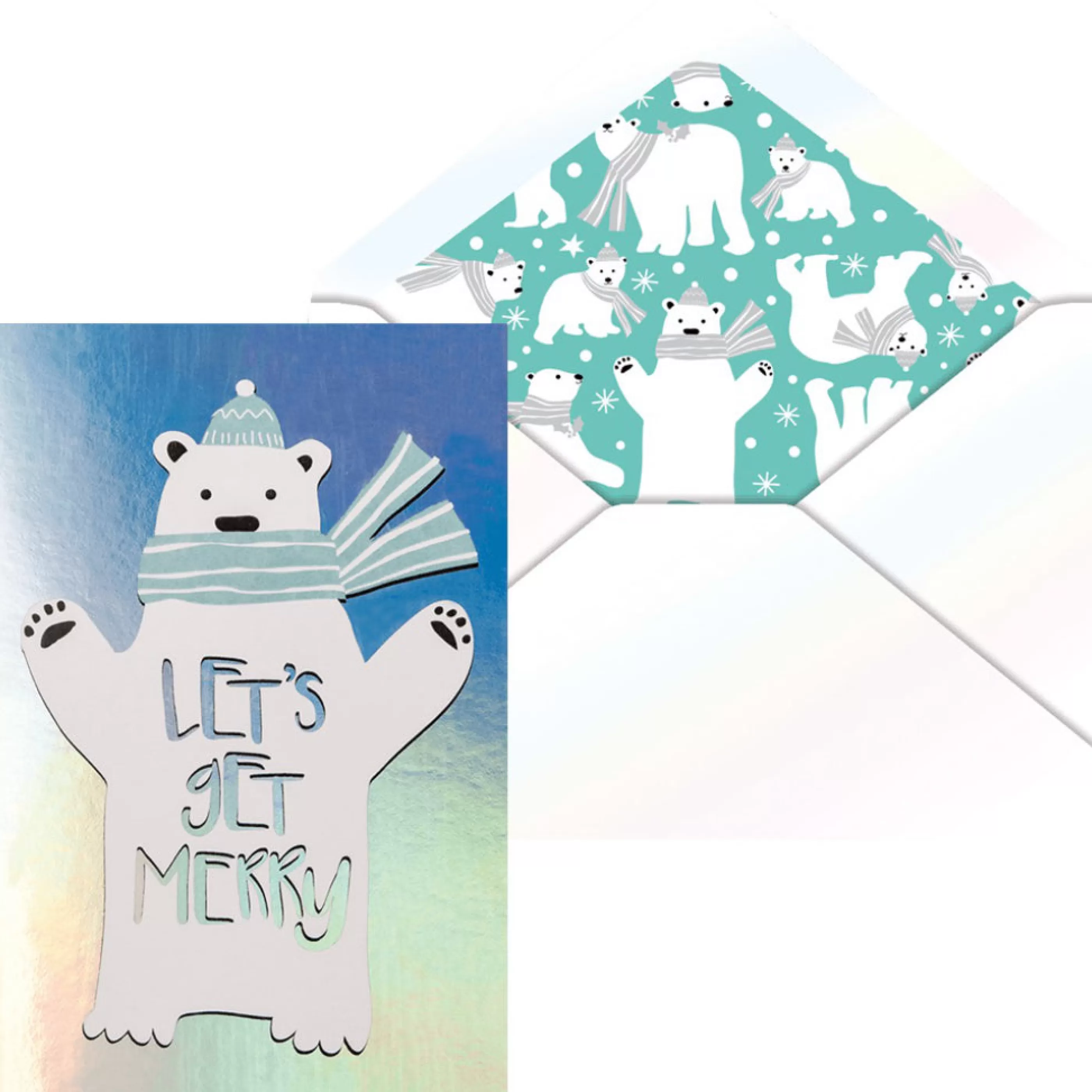 The Gift Wrap Company Beary Merry 5 Pack Cards Fashion