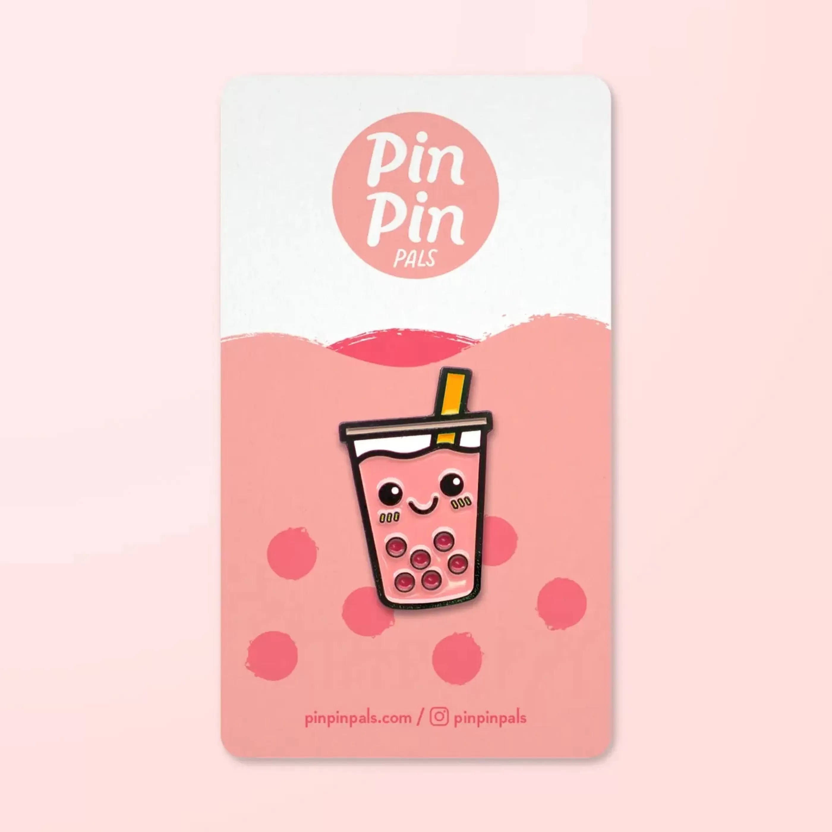 Pin Pin Pals Pins, Patches & Keychains>Best-Tea Boba Tea Pin Pink