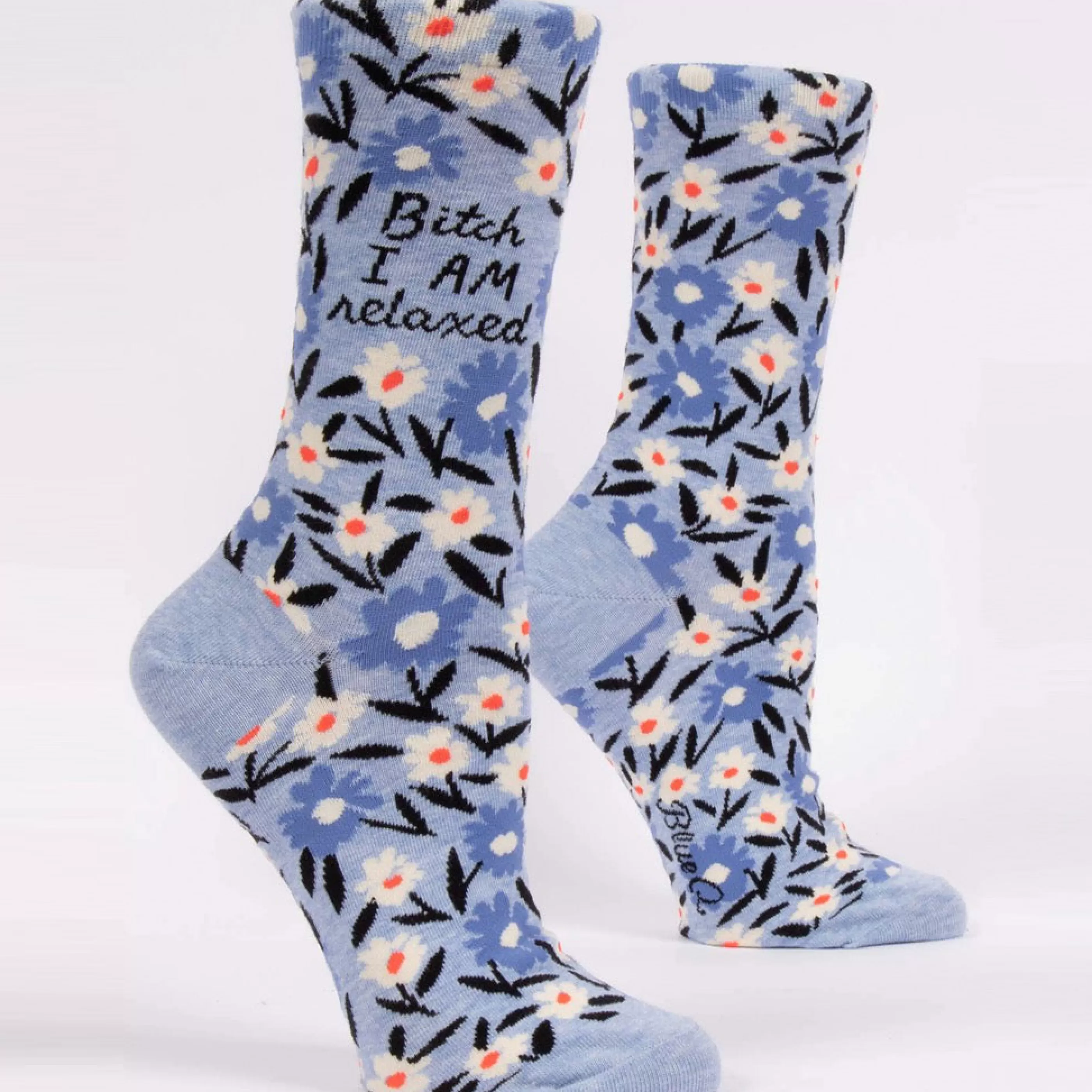 Blue Q Women's Socks>Bitch I Am Relaxed Crew Socks