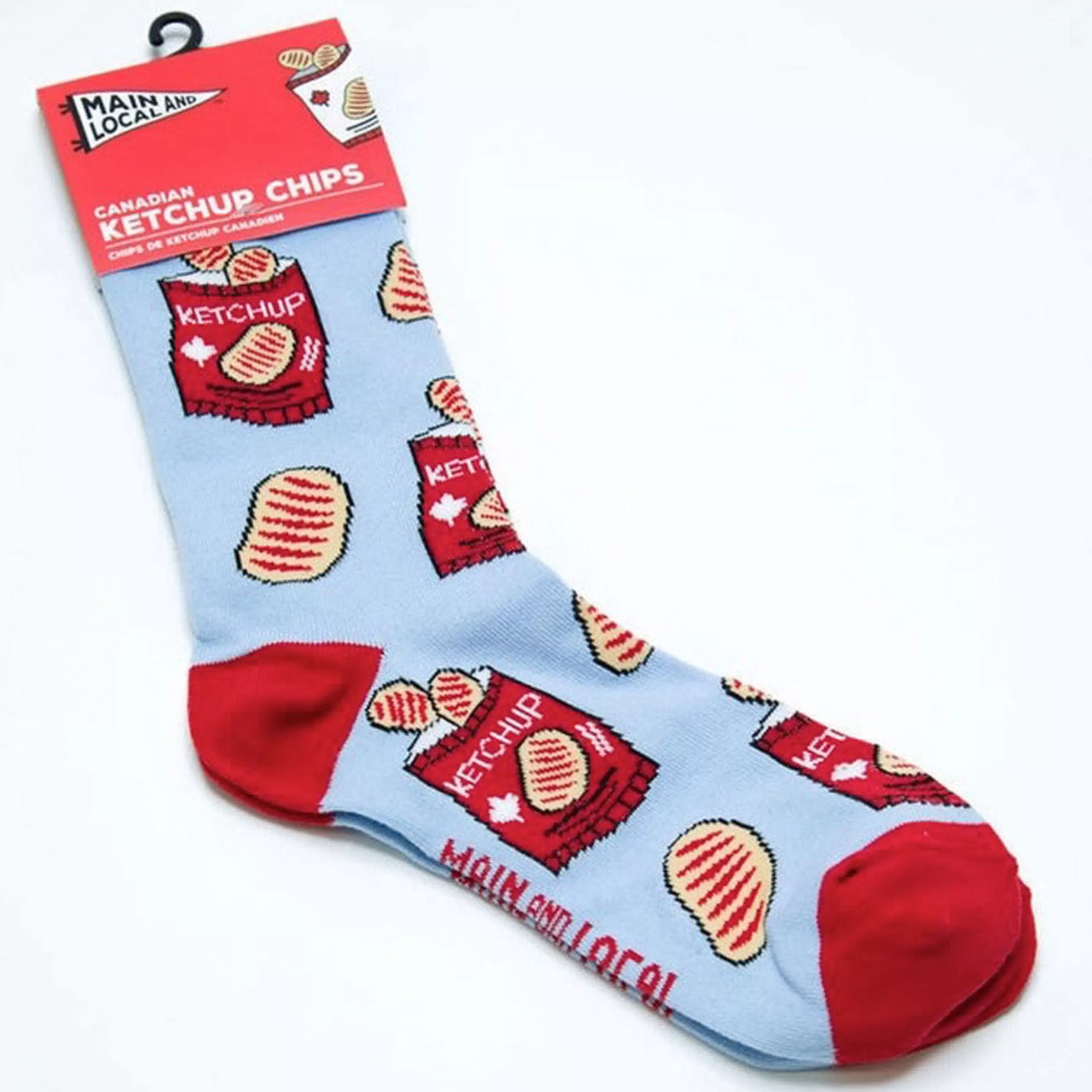 Main and Local Women's Socks>Canadian Ketchup Chips Socks