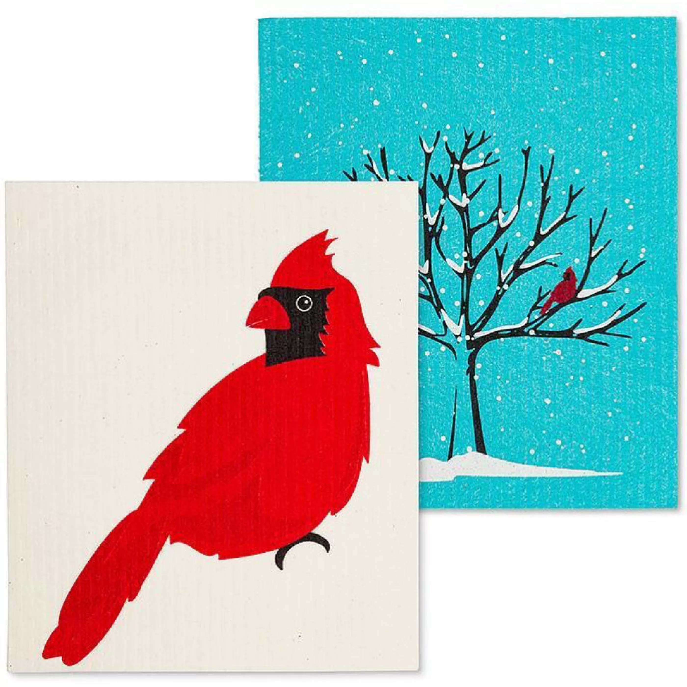 Abbott Collection Cardinal & Tree Swedish Dishcloths Set Of 2 Sale