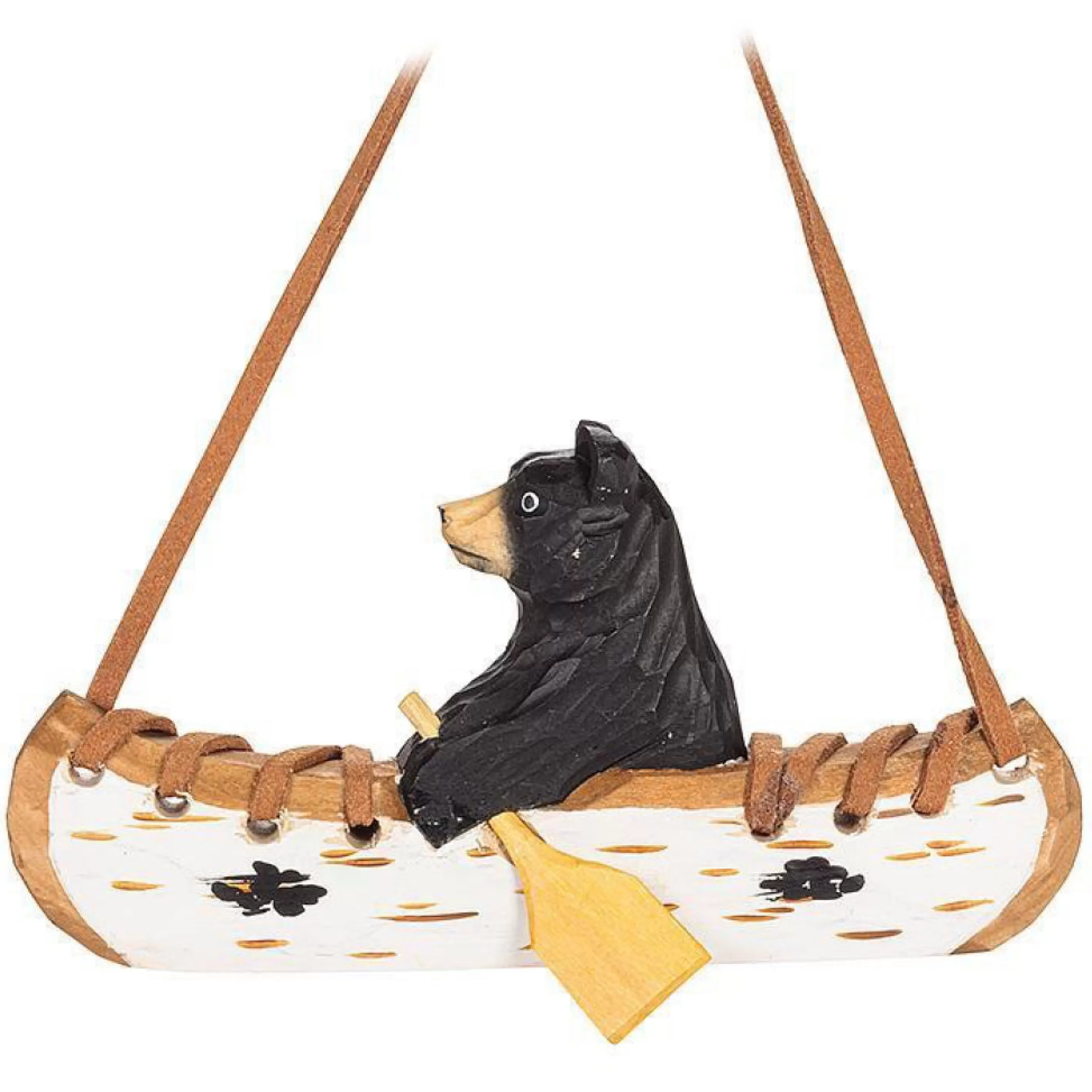 Abbott Collection Carved Bear In Canoe Ornament Fashion