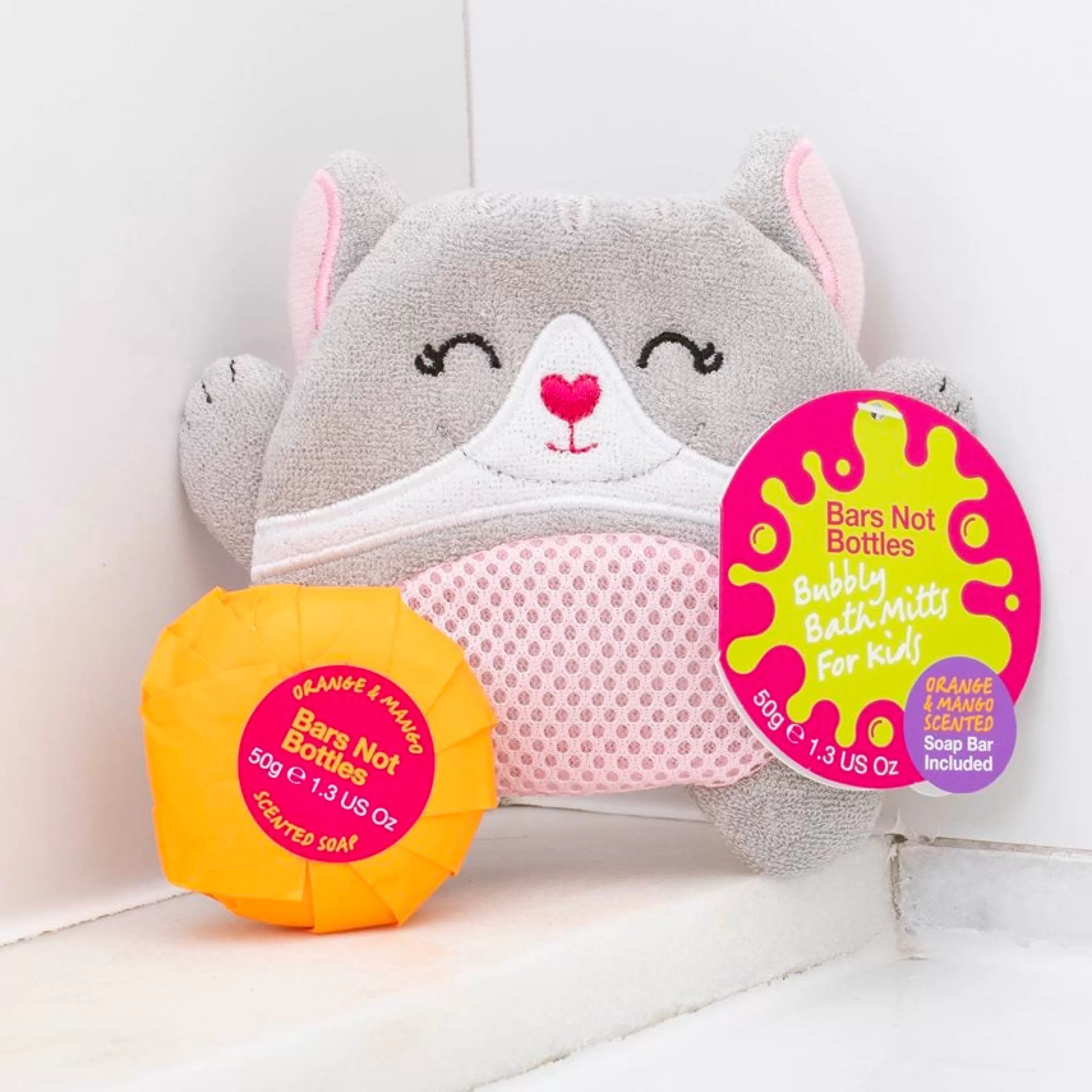 thumbsUp! Bath & Shower>Cat Bubbly Bath Mitt Kit