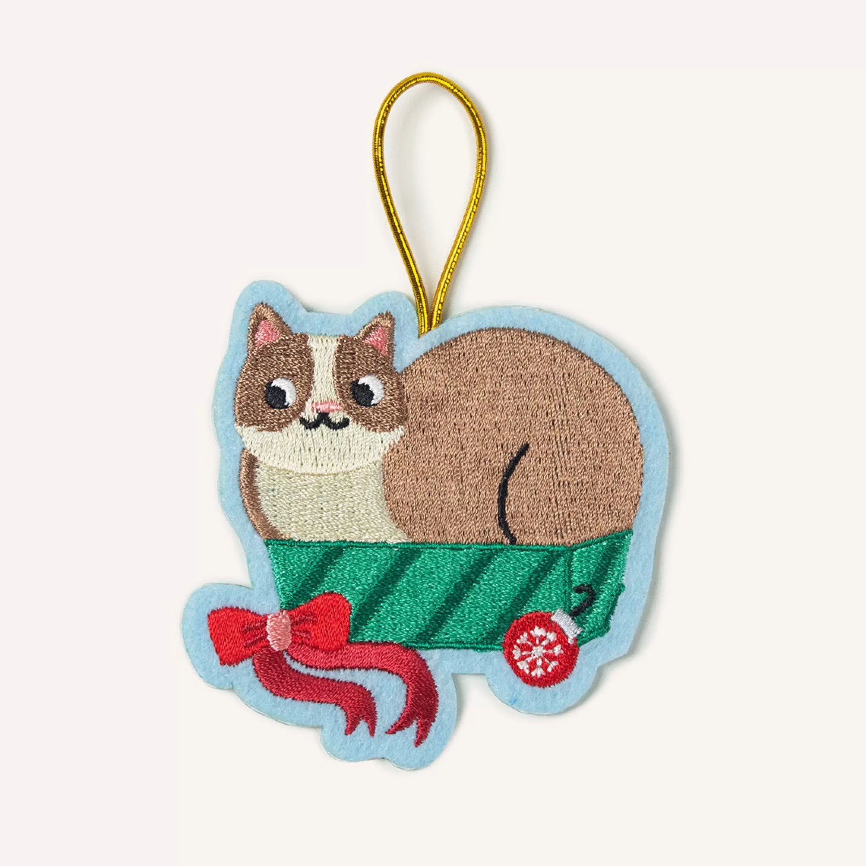 Seltzer Goods Cat In Box Embroidered Ornament Fashion