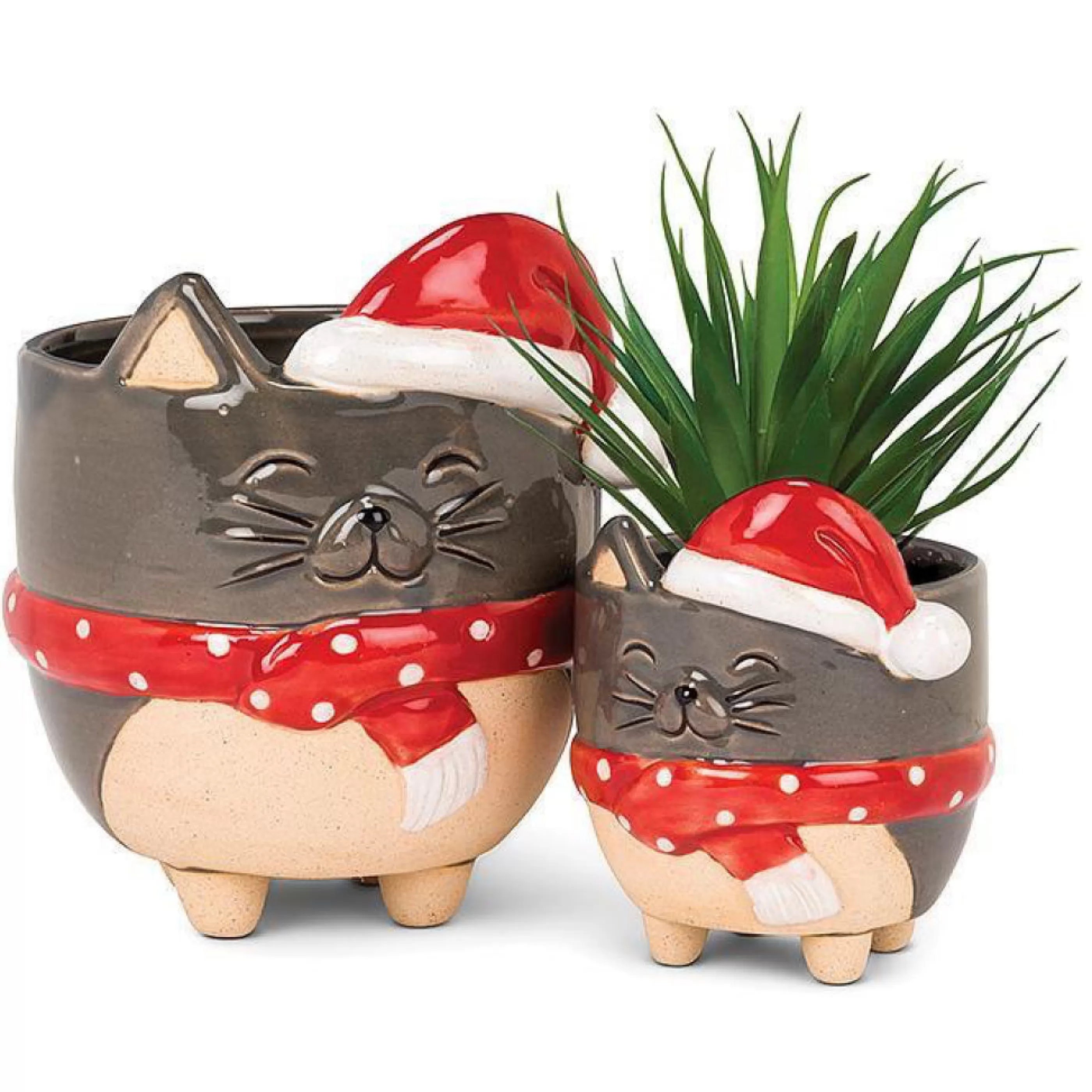 Abbott Collection Cat In Santa Hat Planter Small Hot