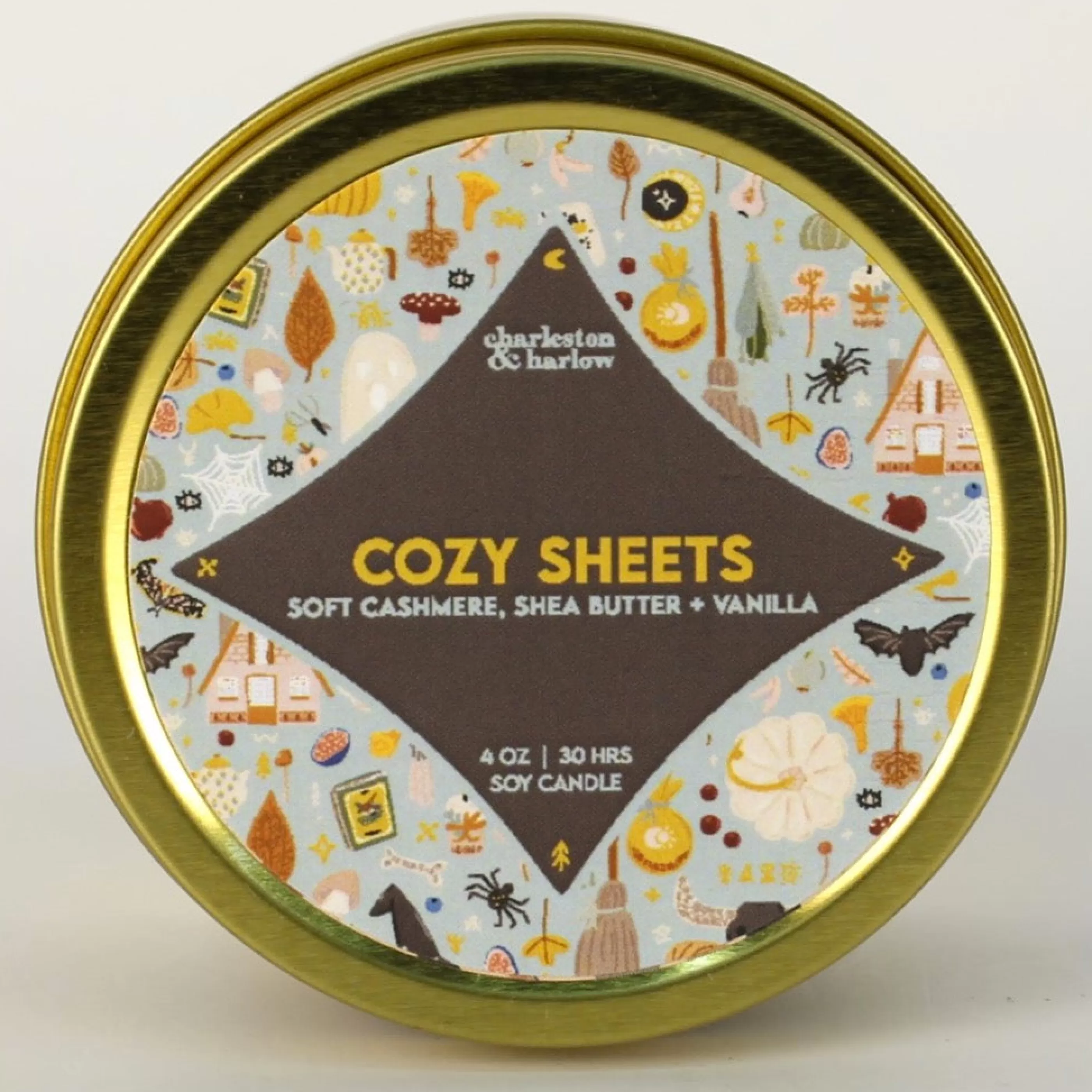 Charleston & Harlow Candle Co. Candles & Home Fragrances>Cozy Sheets Soy Wax Candle Travel Tin