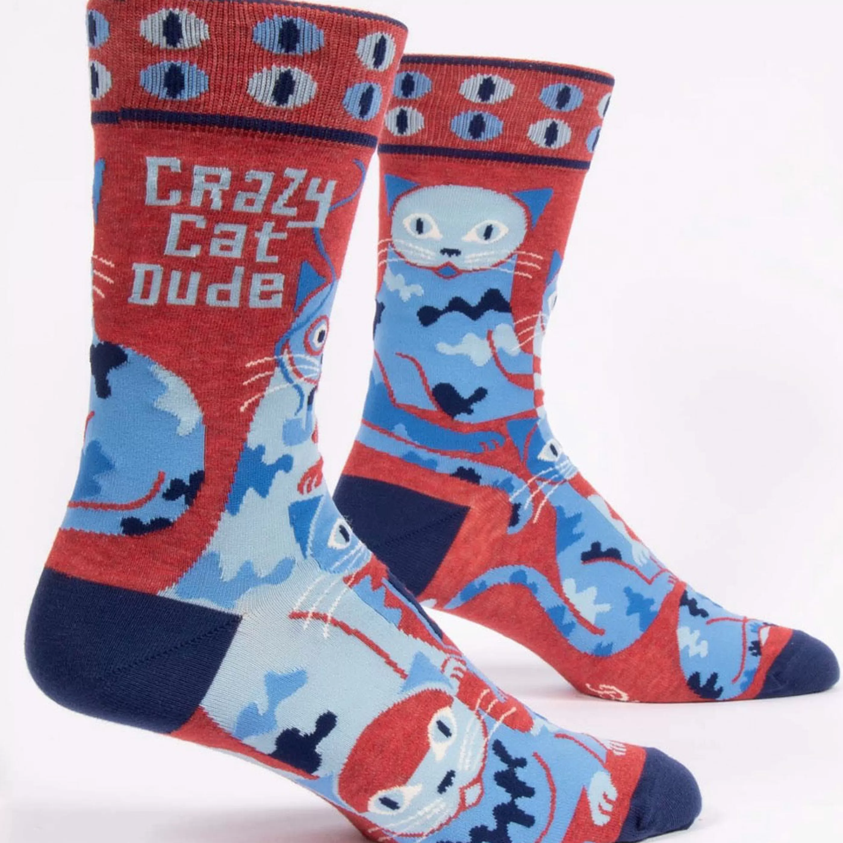 Blue Q Men's Socks>Crazy Cat Dude Men's Socks