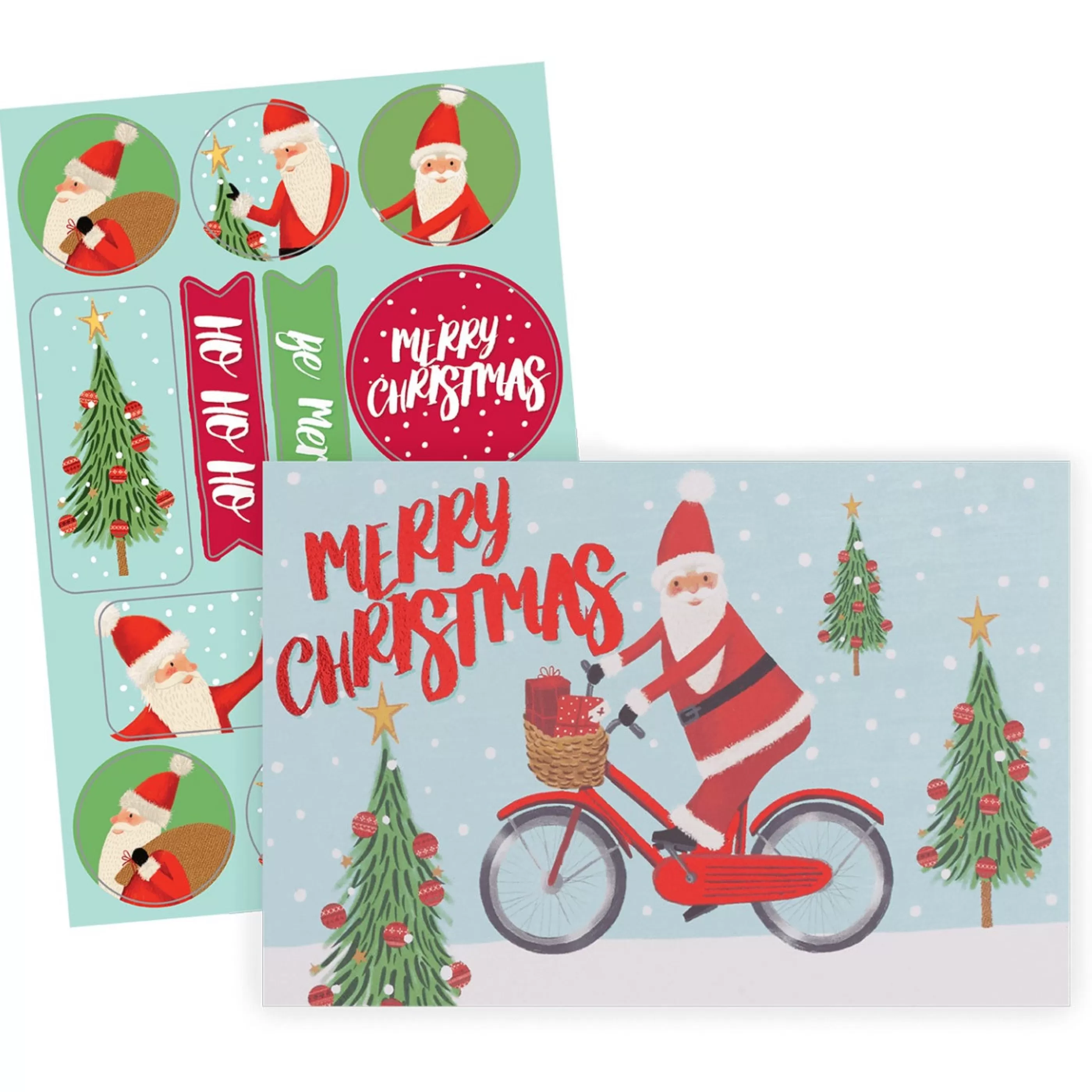 The Gift Wrap Company Cycle Santa Boxed Christmas Cards Hot