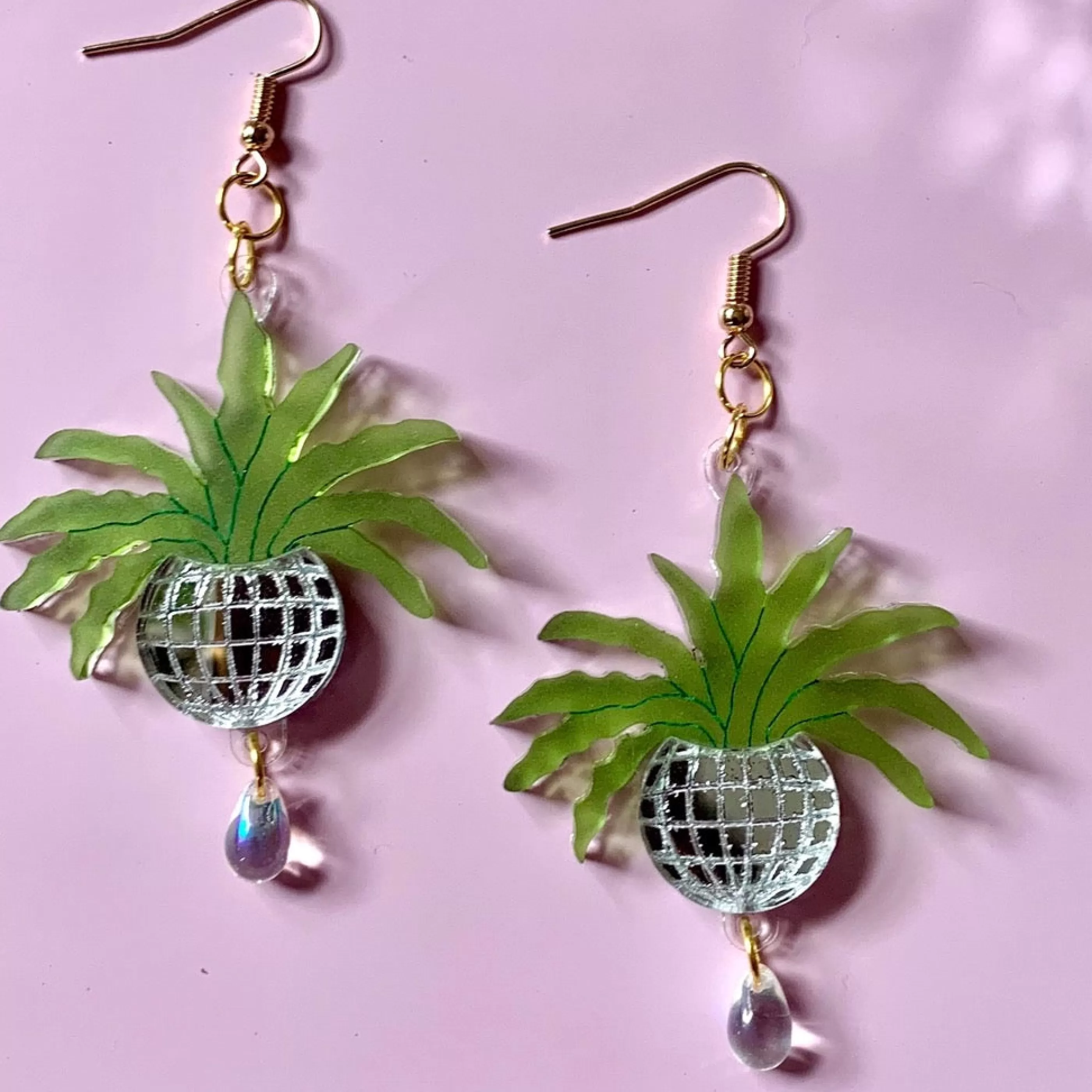 Not Picasso Jewellery>Disco Ball Planter Earrings