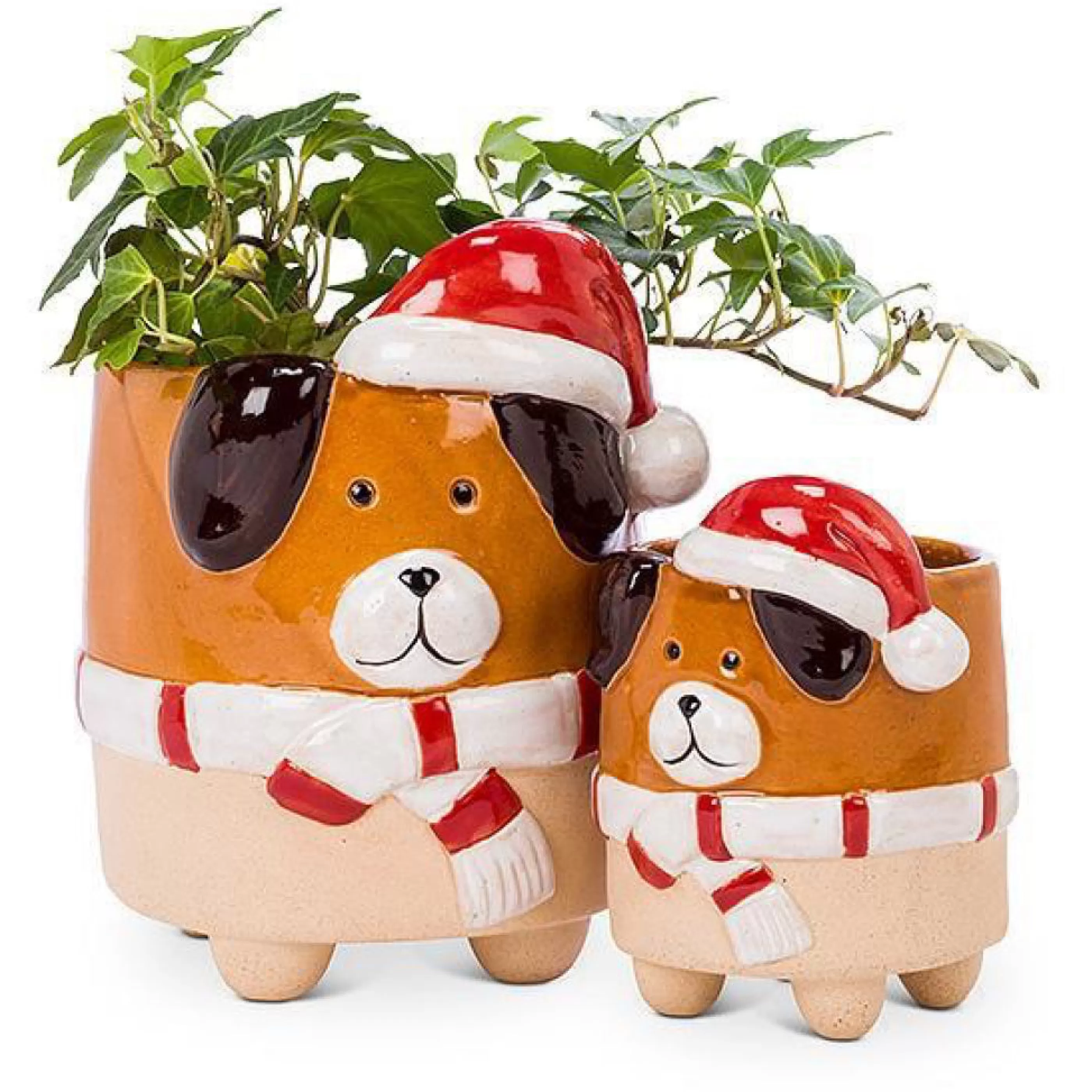 Abbott Collection Dog In Santa Hat Planter Large Outlet