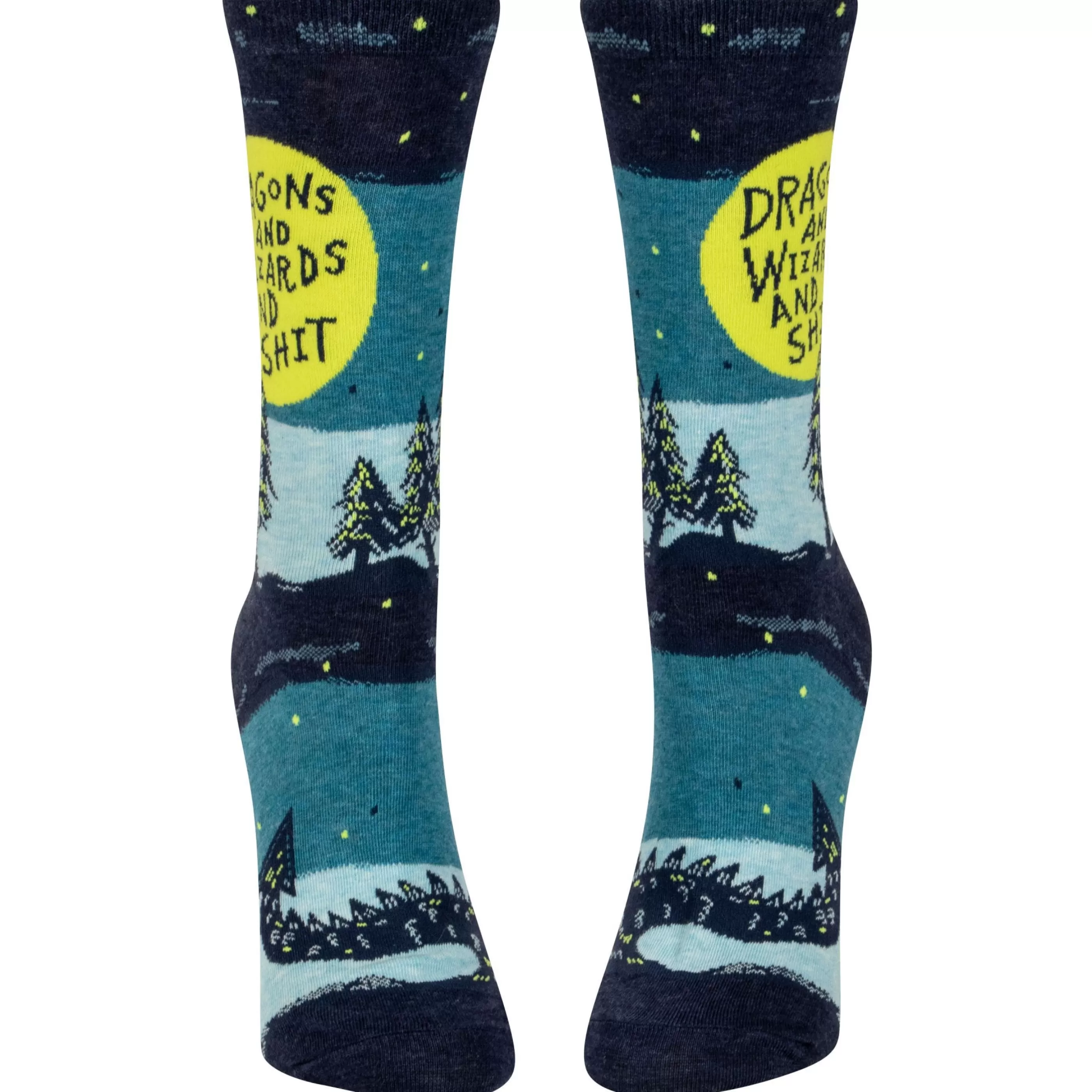 Blue Q Women's Socks>Dragons & Wizards Crew Socks