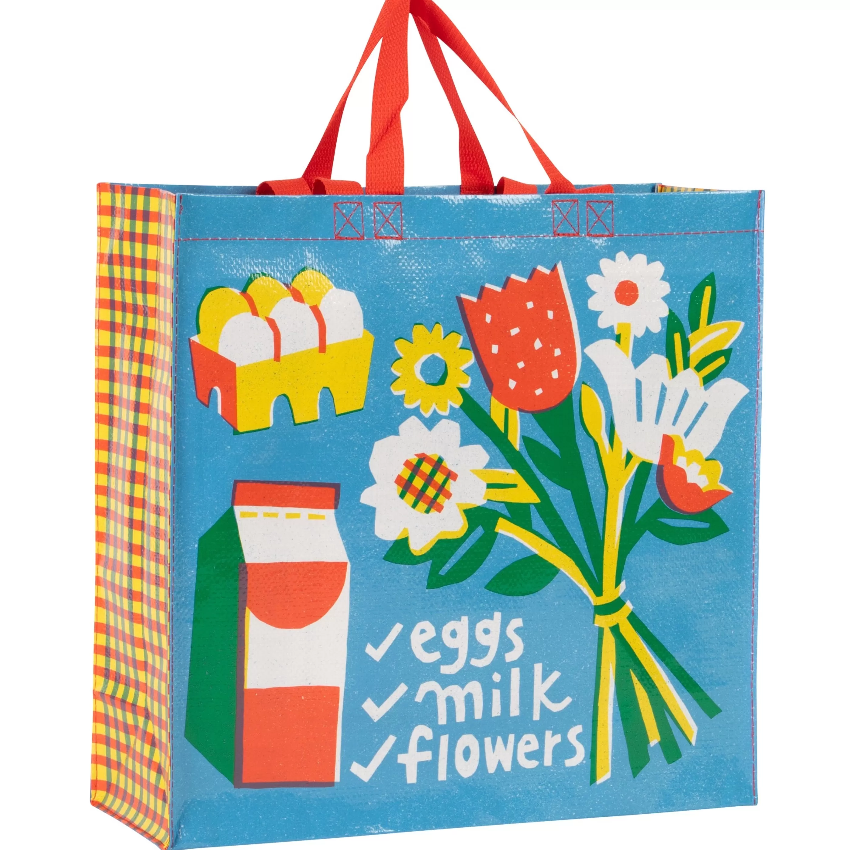 Blue Q Bags>Eggs Milk Flowers Shopper