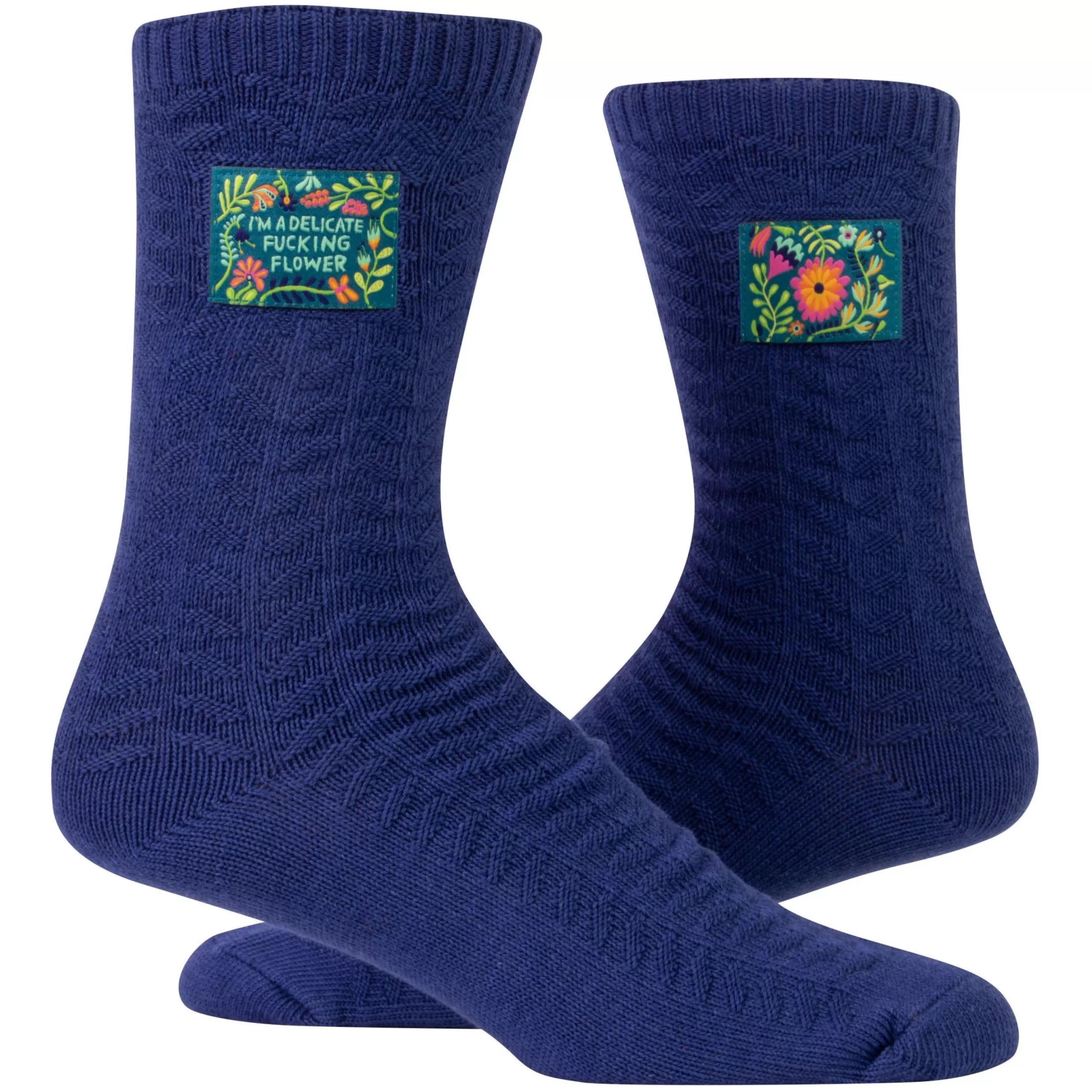 Blue Q Men's Socks>Fucking Flower Tag Socks