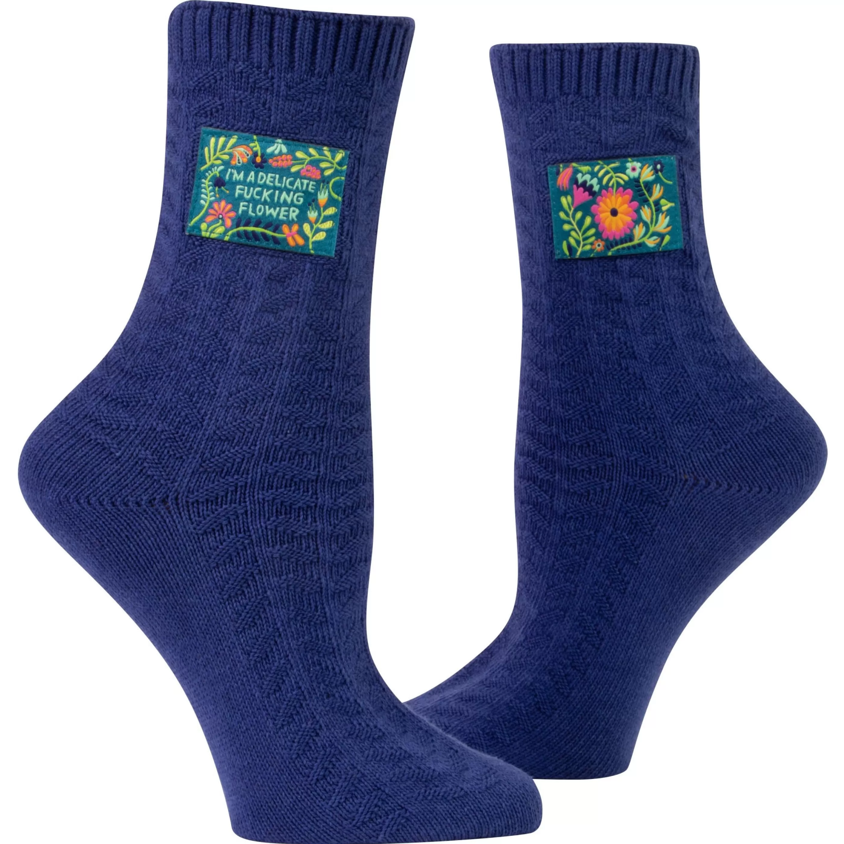 Blue Q Men's Socks>Fucking Flower Tag Socks