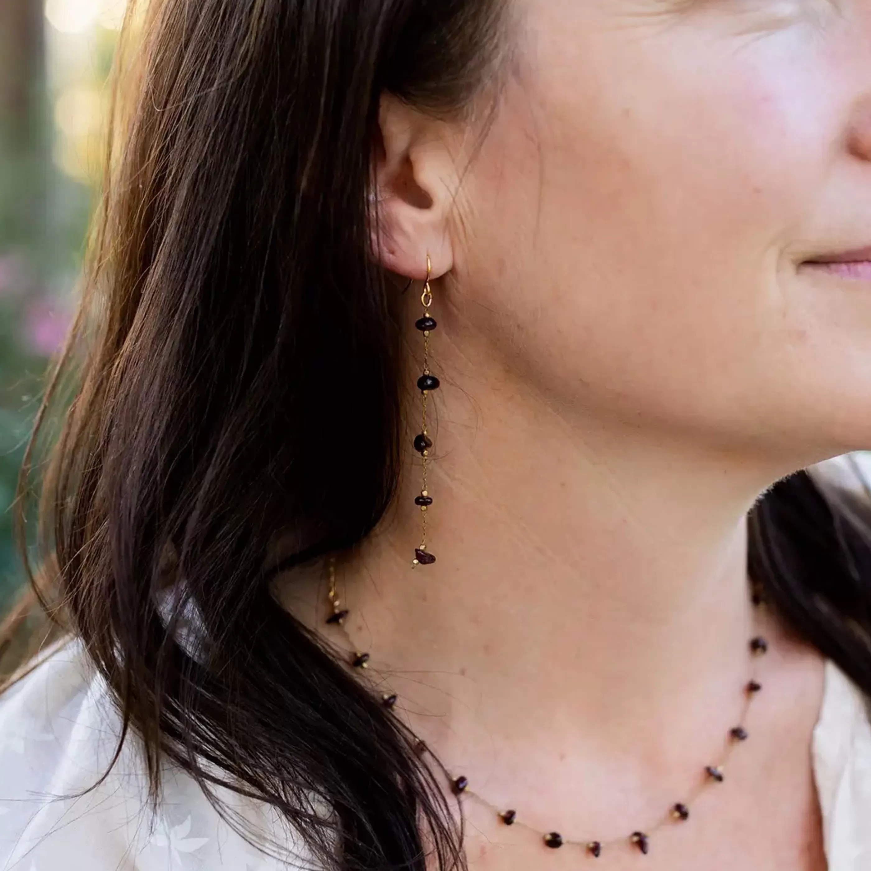 Mind's Eye Design Jewellery>Gemstone Chips Earrings - Garnet