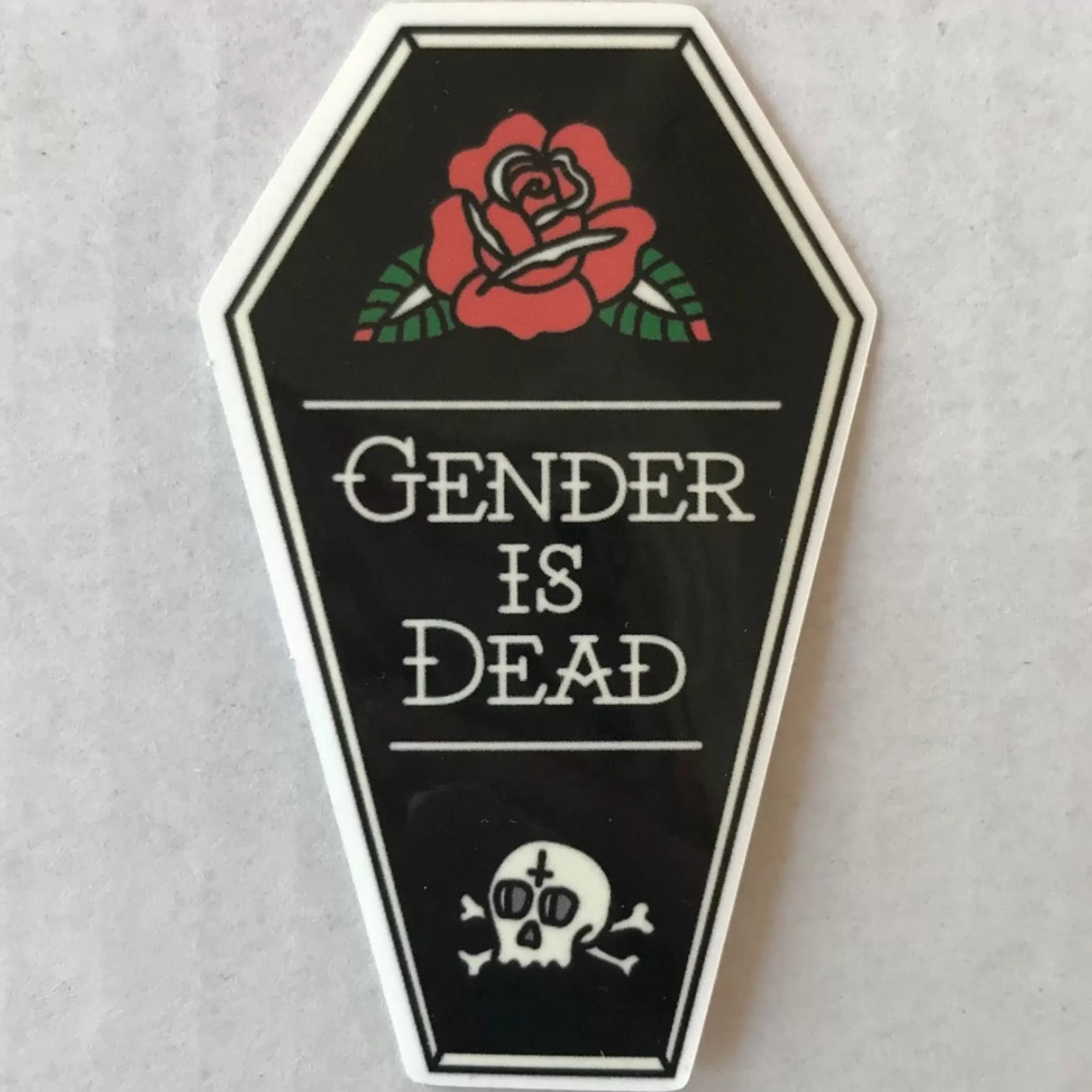 Jini & Tonic Pins, Patches & Keychains>Gender Is Dead Coffin Enamel Pin