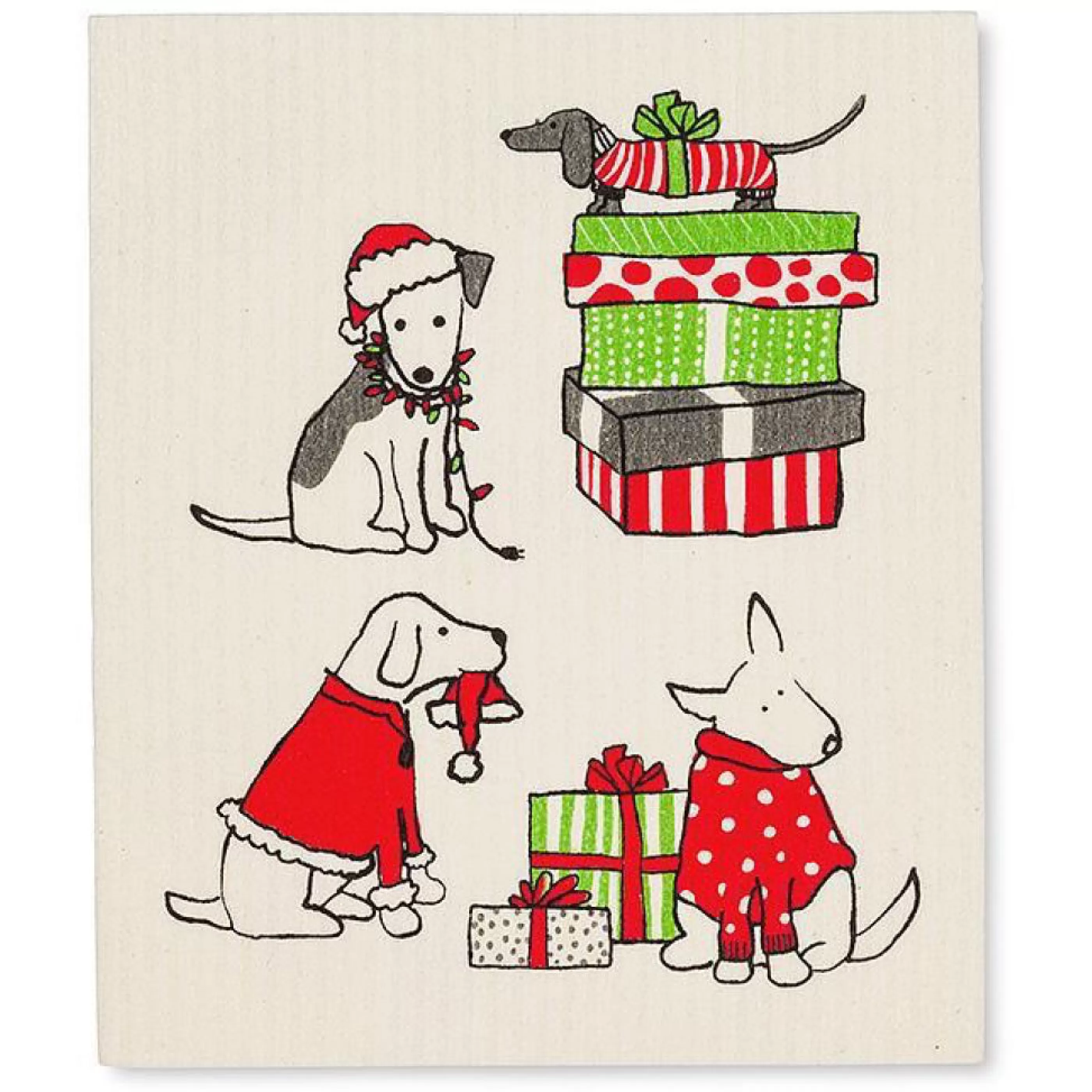 Abbott Collection Holiday Dogs Swedish Dishcloths Set Of 2 Discount