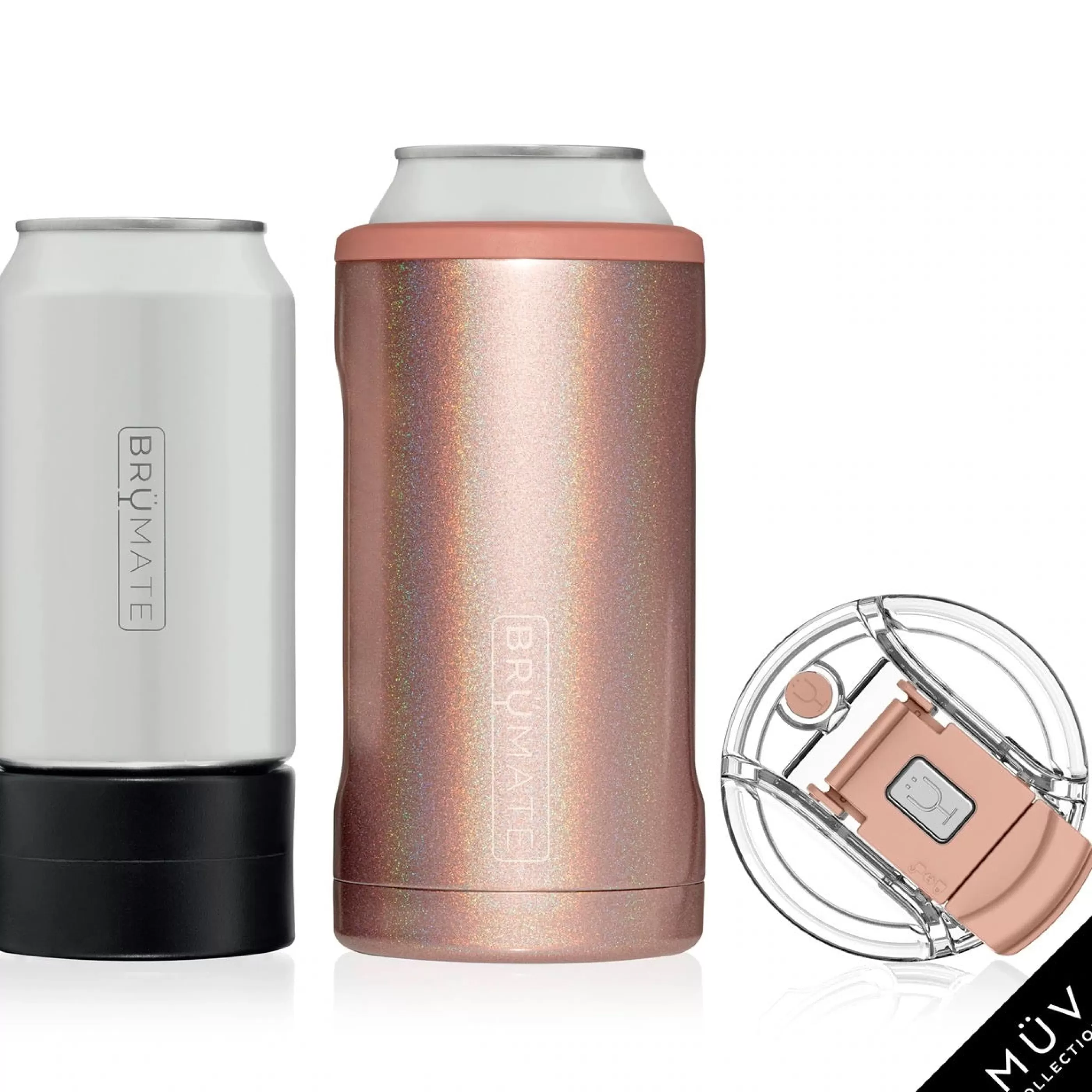 BrüMate Water Bottles & Travel Cups>Hopsulator Trio Glitter Rose Gold