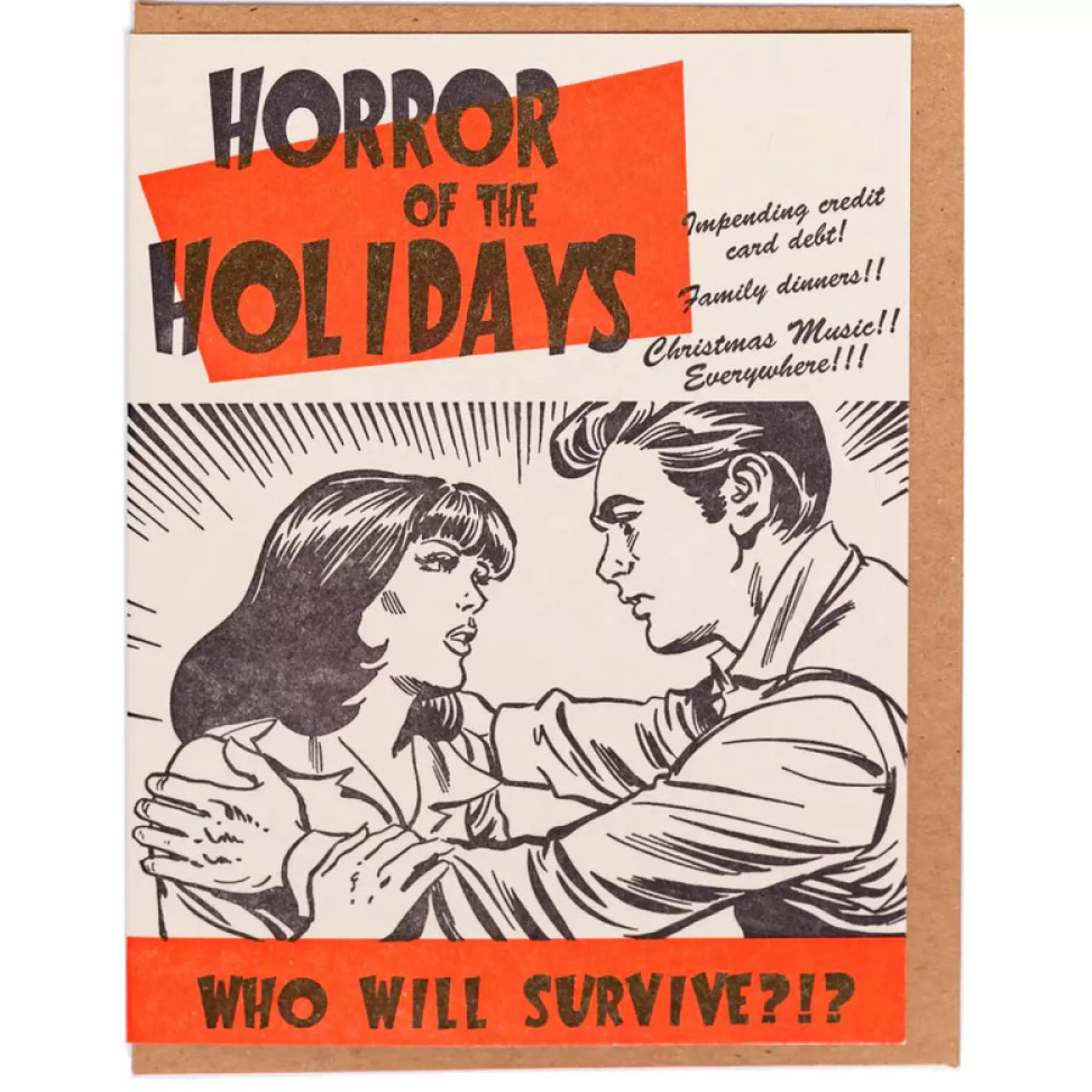 Lady Pilot Letterpress Horror Of The Holidays Card Best