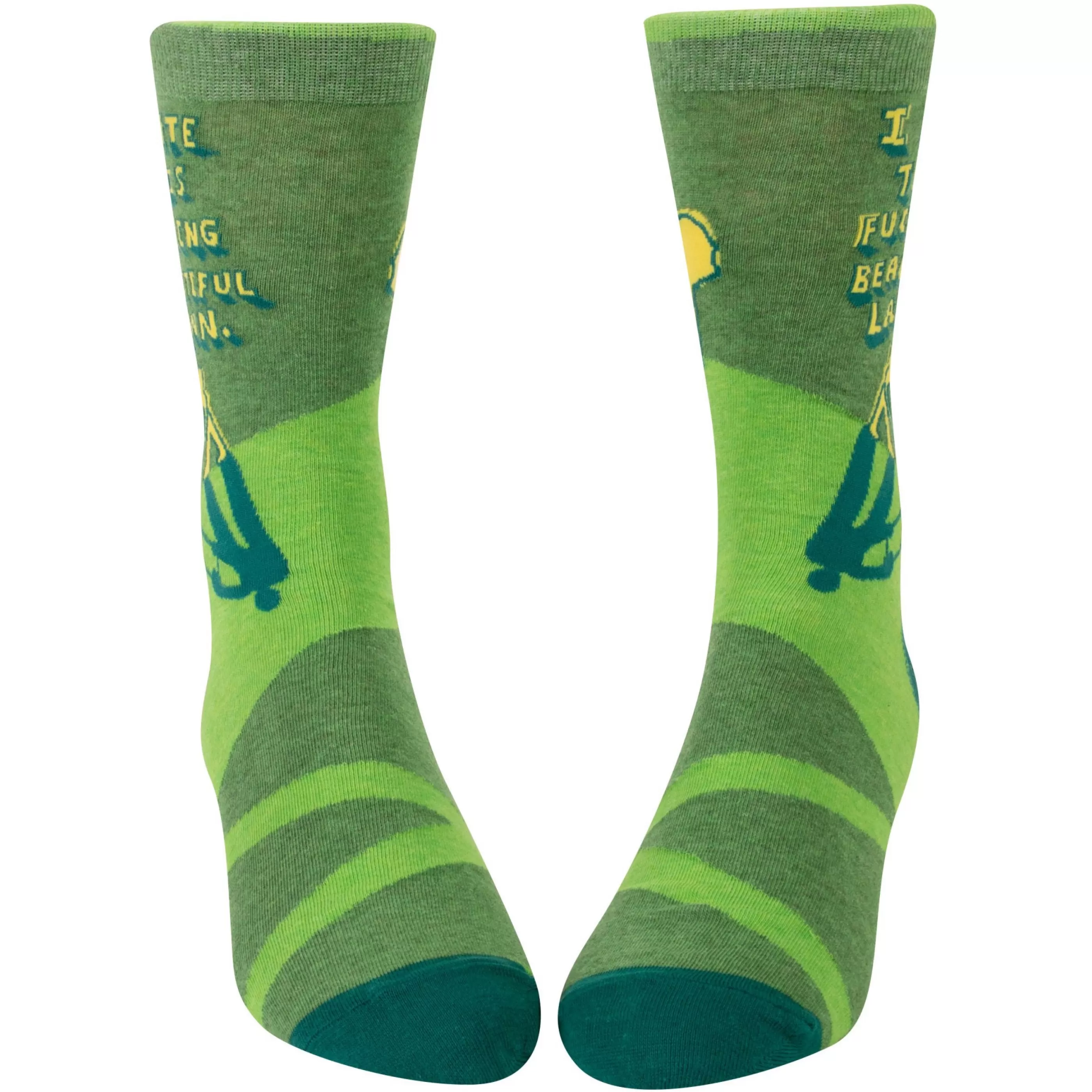 Blue Q Men's Socks>I Hate This Beautiful Lawn Men's Crew Socks