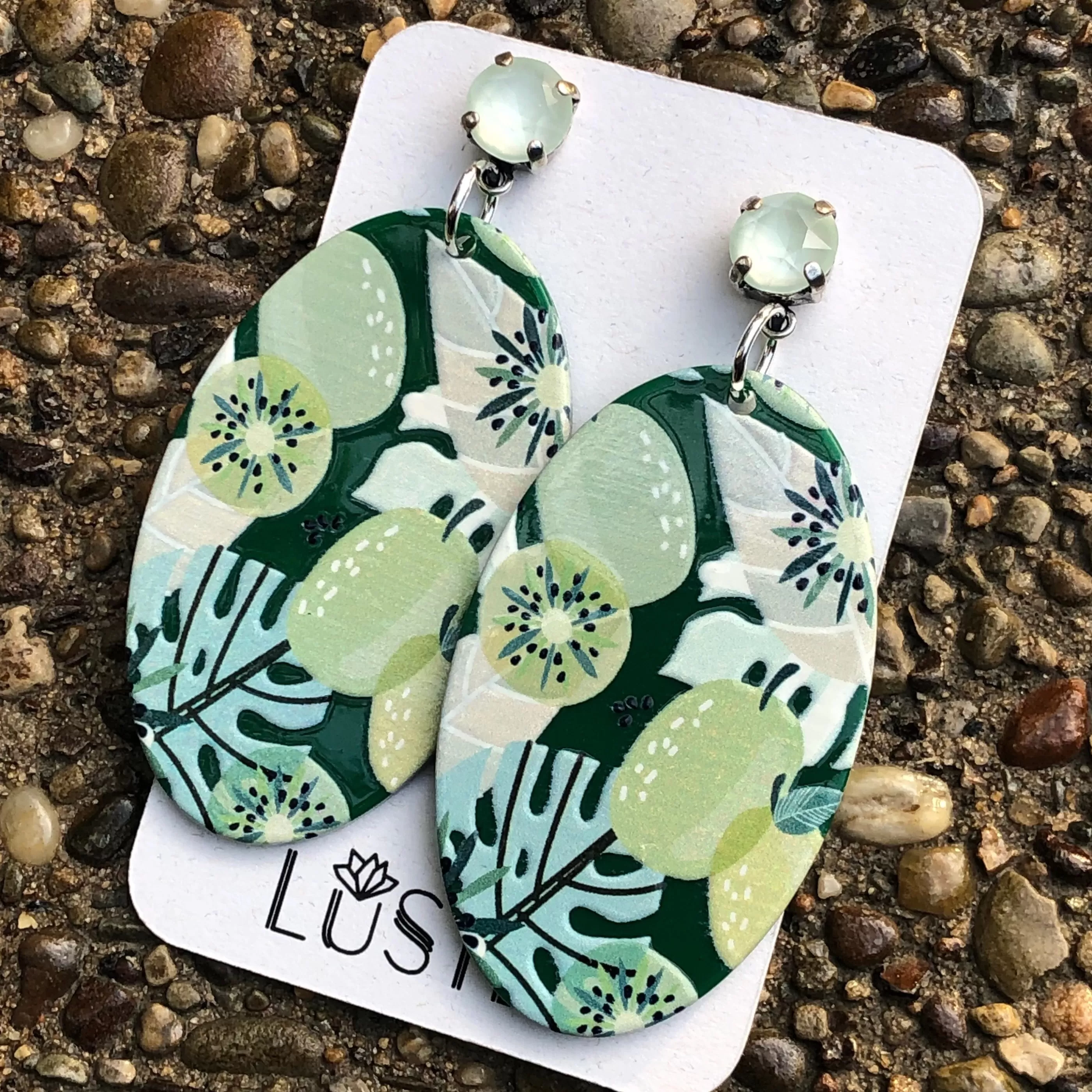 Luster Jewellery>Large Tropical Oval Earrings