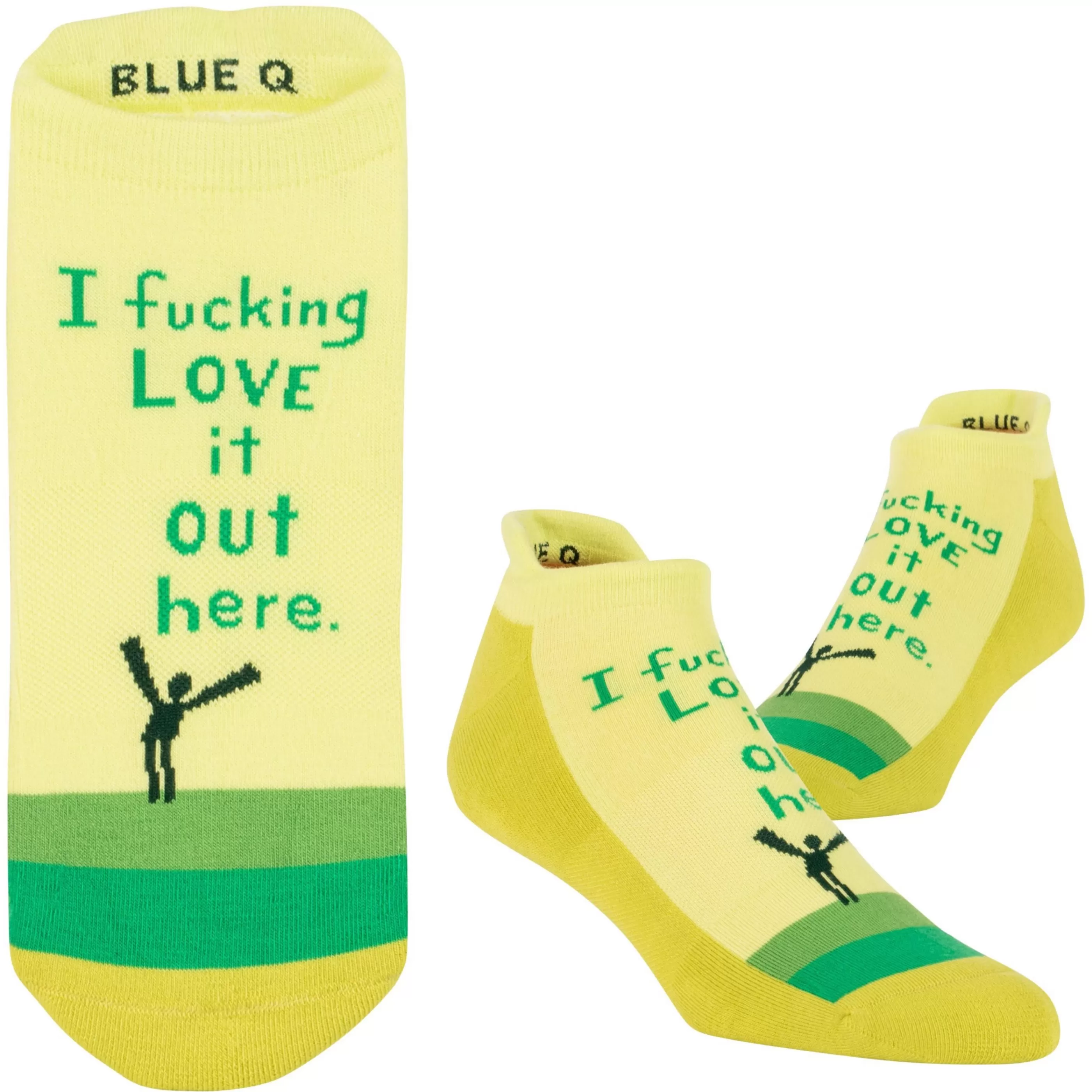 Blue Q Men's Socks>Love It Out Here Sneaker Socks