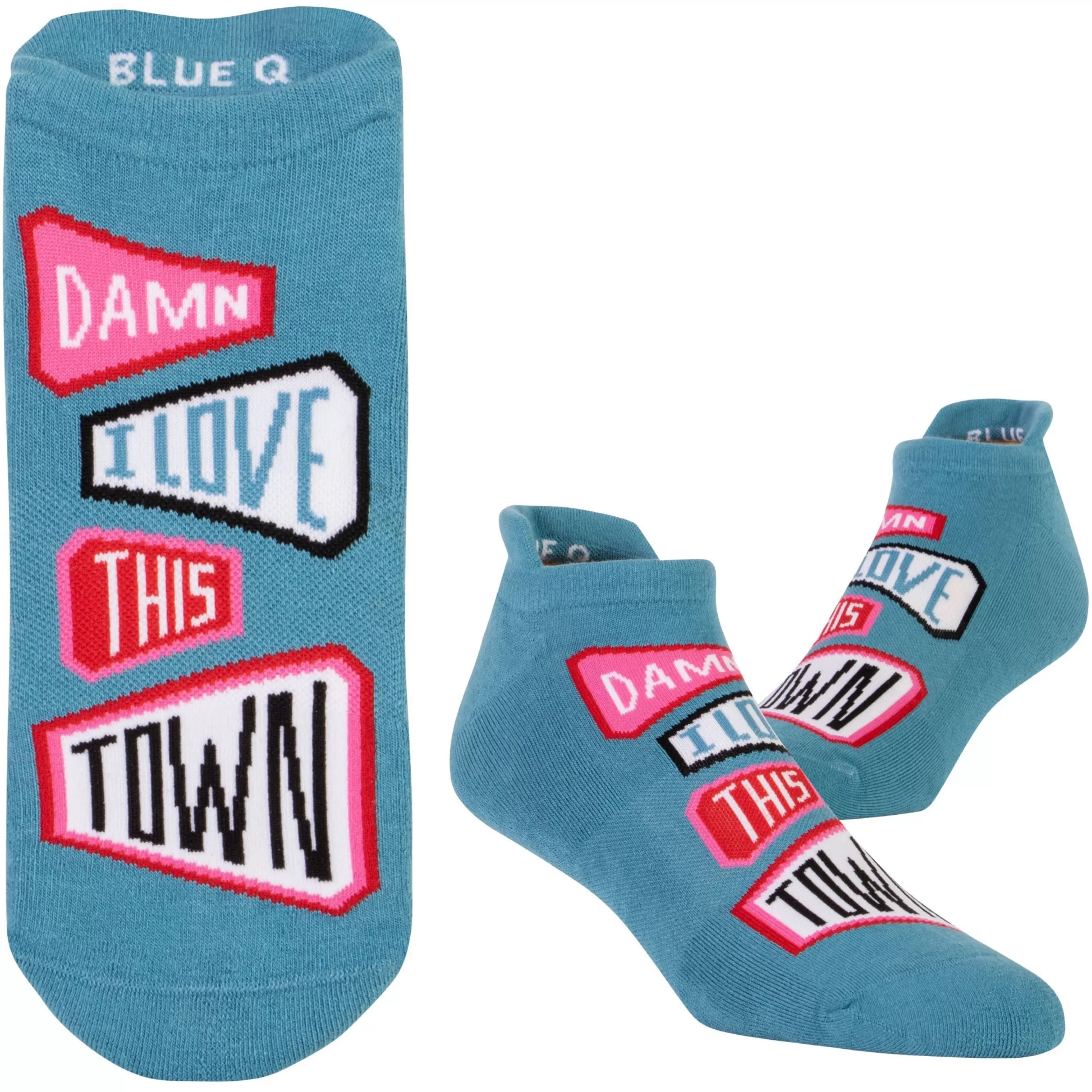 Blue Q Men's Socks>Love This Town Sneaker Socks