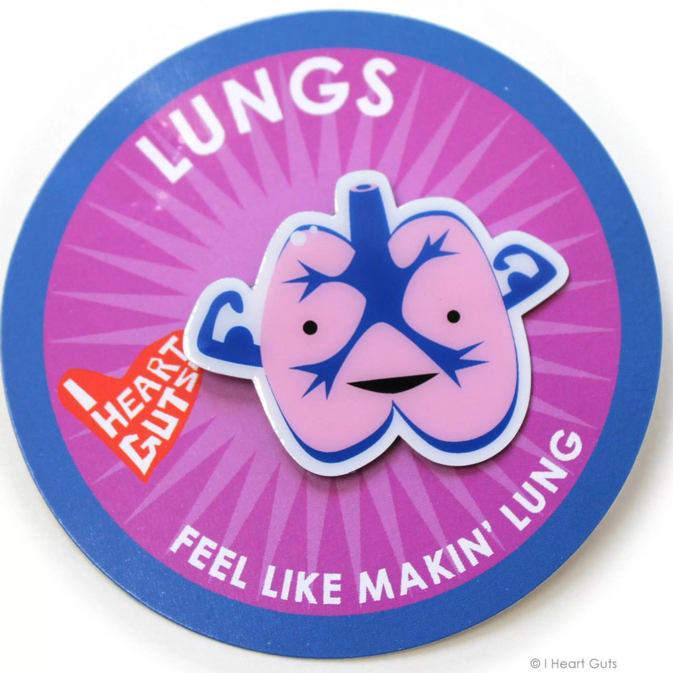 I Heart Guts Pins, Patches & Keychains>Lung Lapel Pin