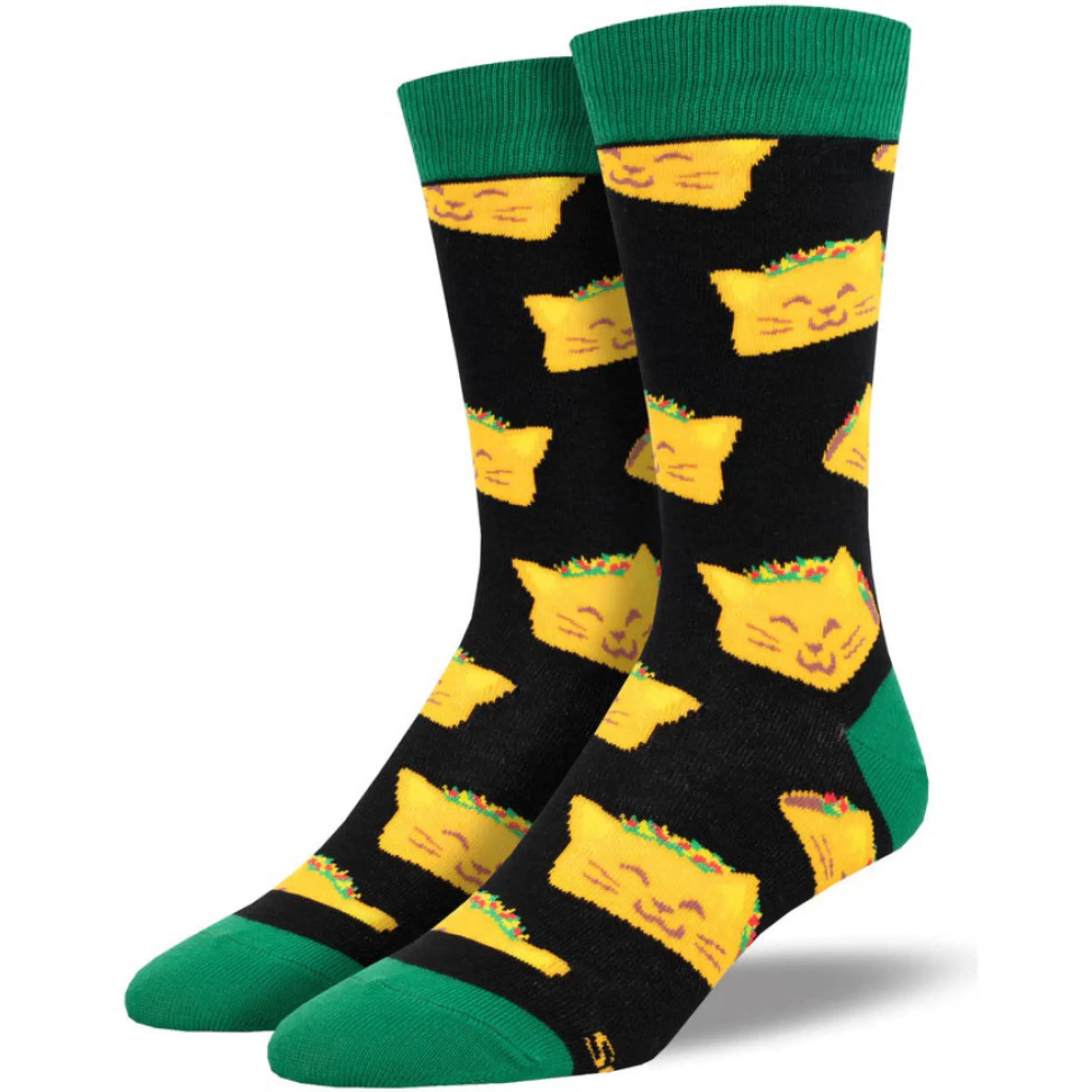 SockSmith Men's Socks>Men's Cat Taco Socks Black