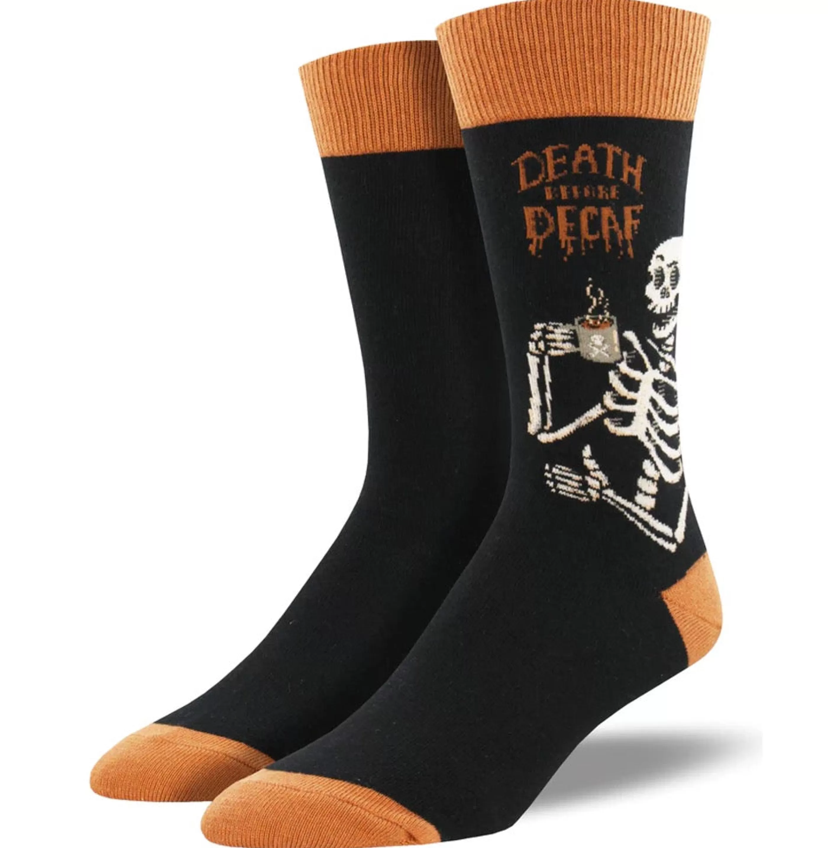 SockSmith Men's Socks>Men's Death Before Decaf Socks Black