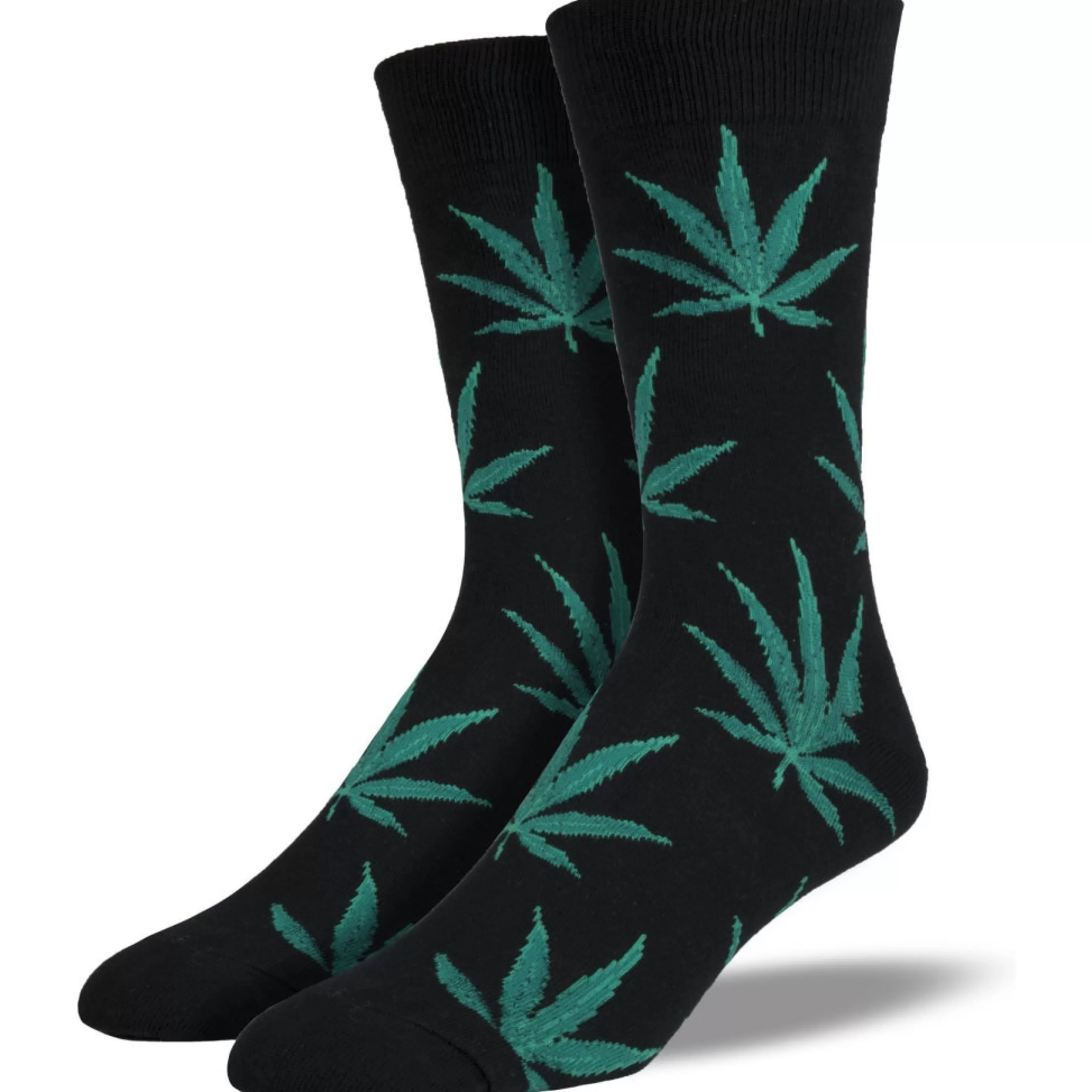 SockSmith Men's Socks>Men's Pot Leaves Socks Black