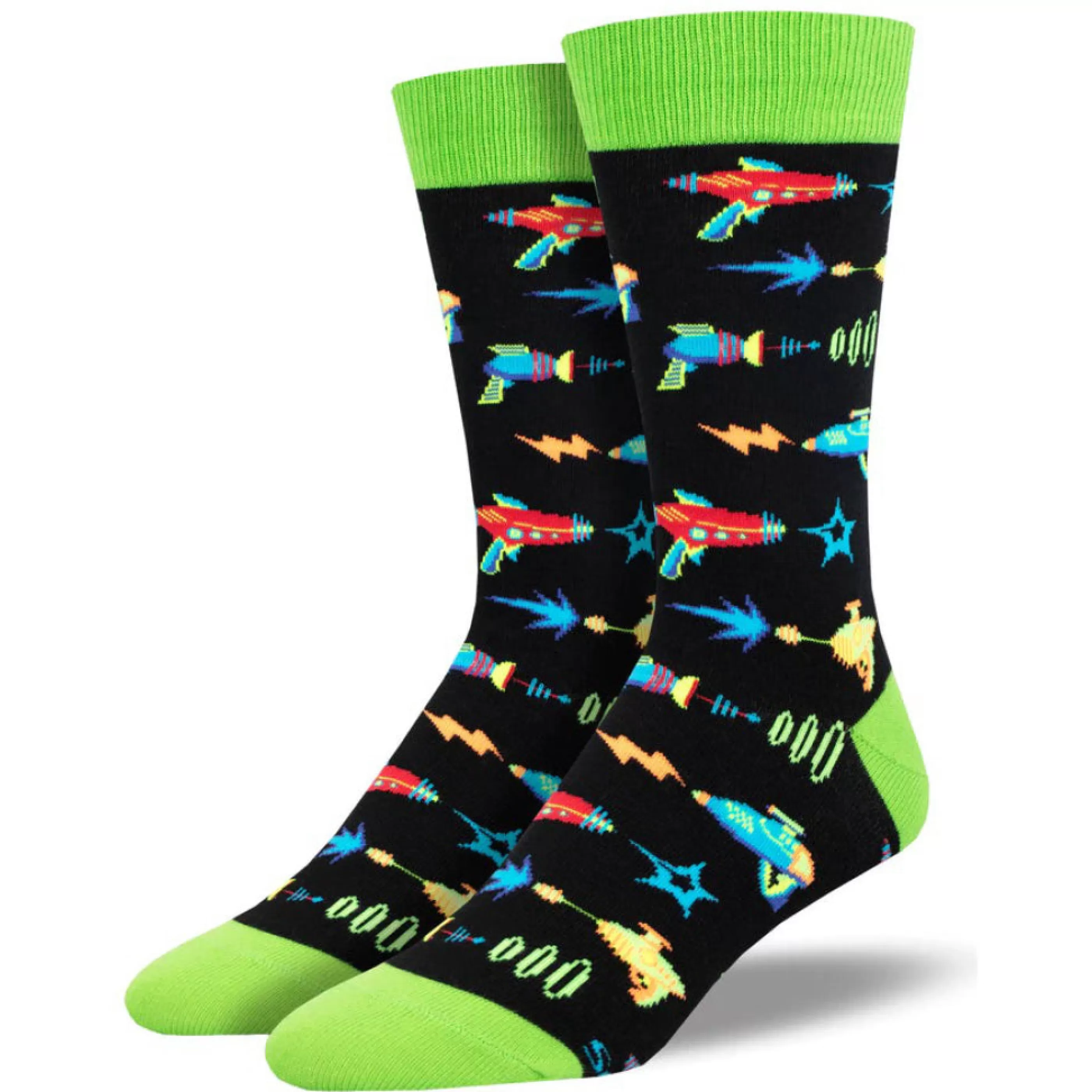 SockSmith Men's Socks>Men's Ray Gun Blasters Socks Black