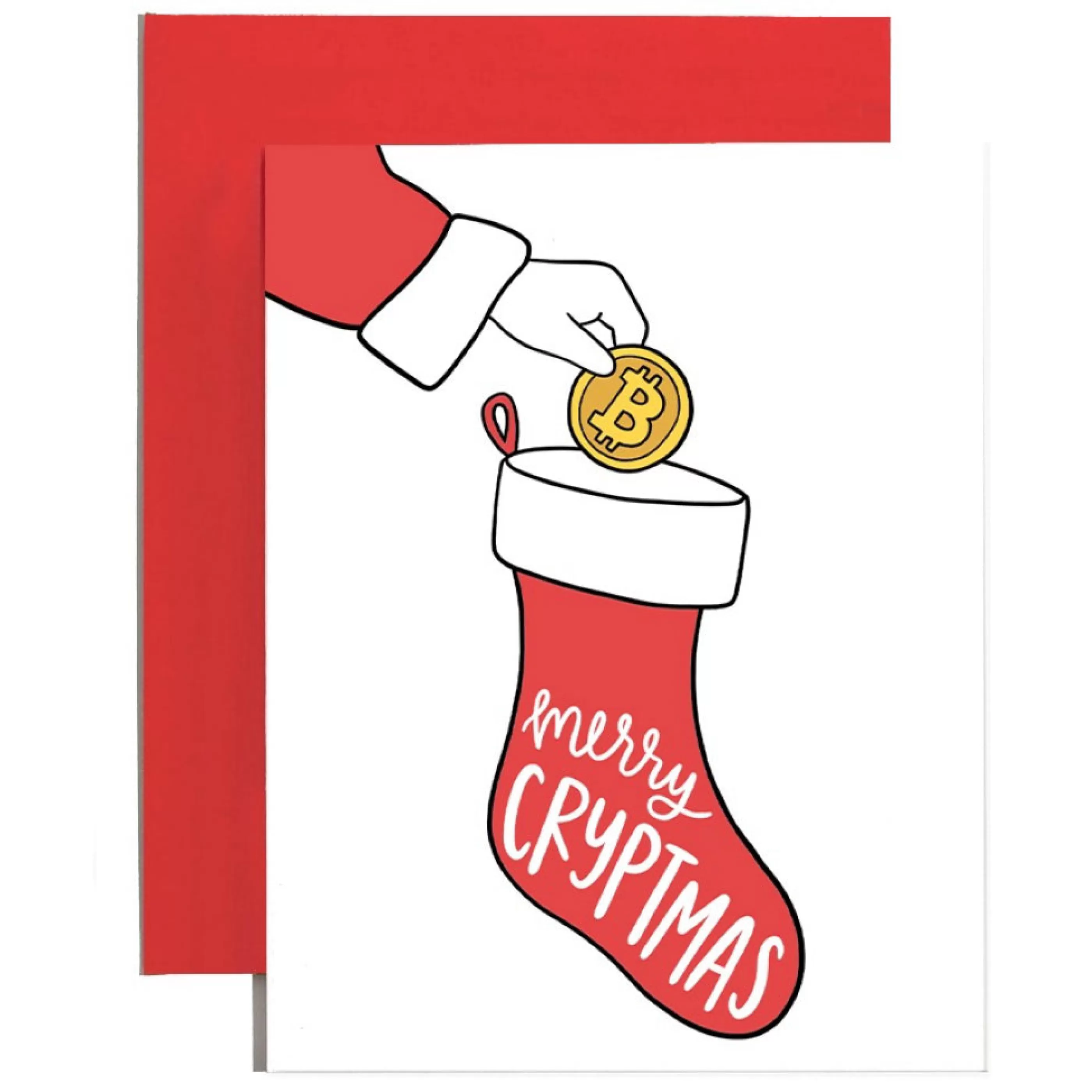 Brittany Paige Merry Cryptmas Bitcoin Stocking Card Fashion