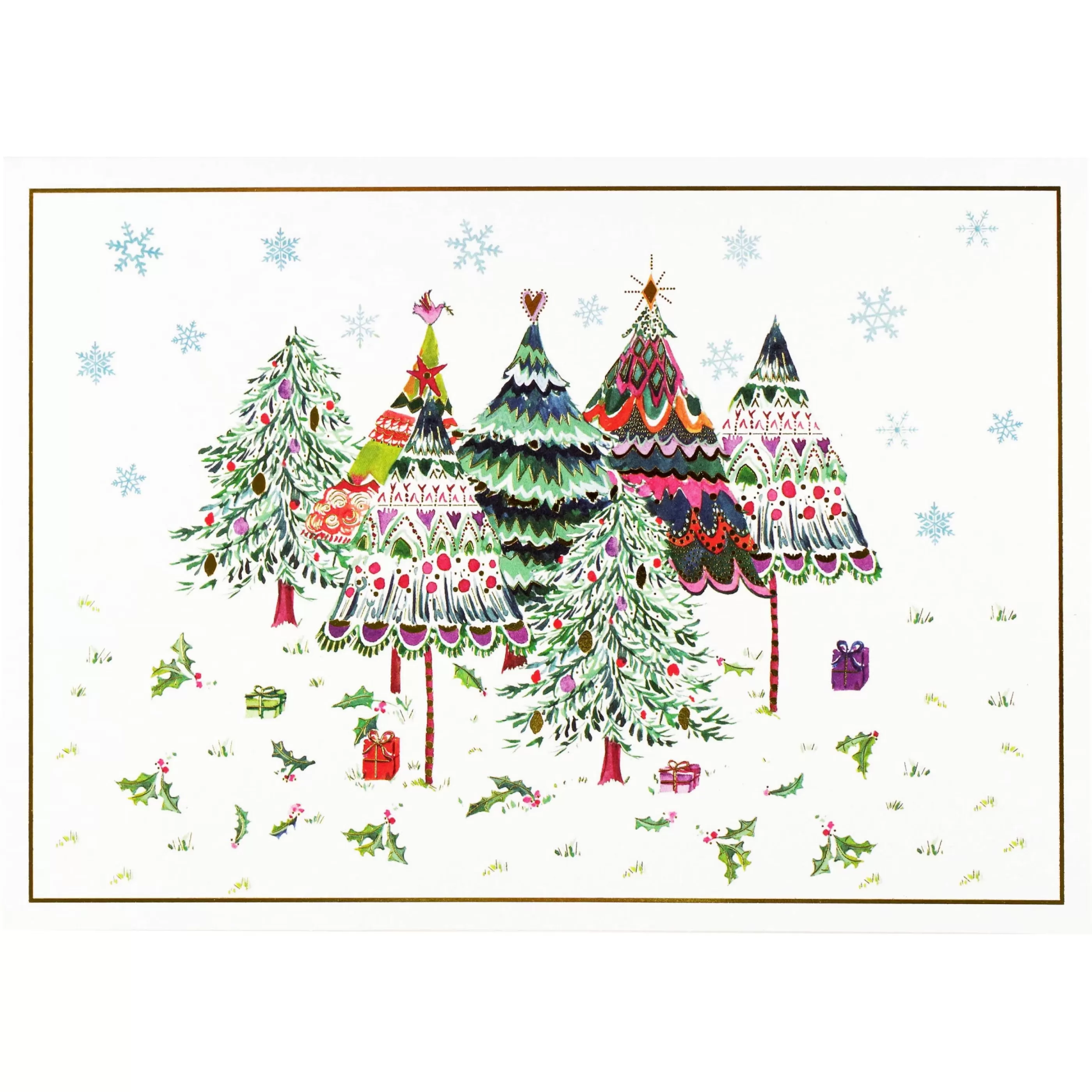 Peter Pauper Press Merry Evergreens Boxed Holiday Cards Fashion