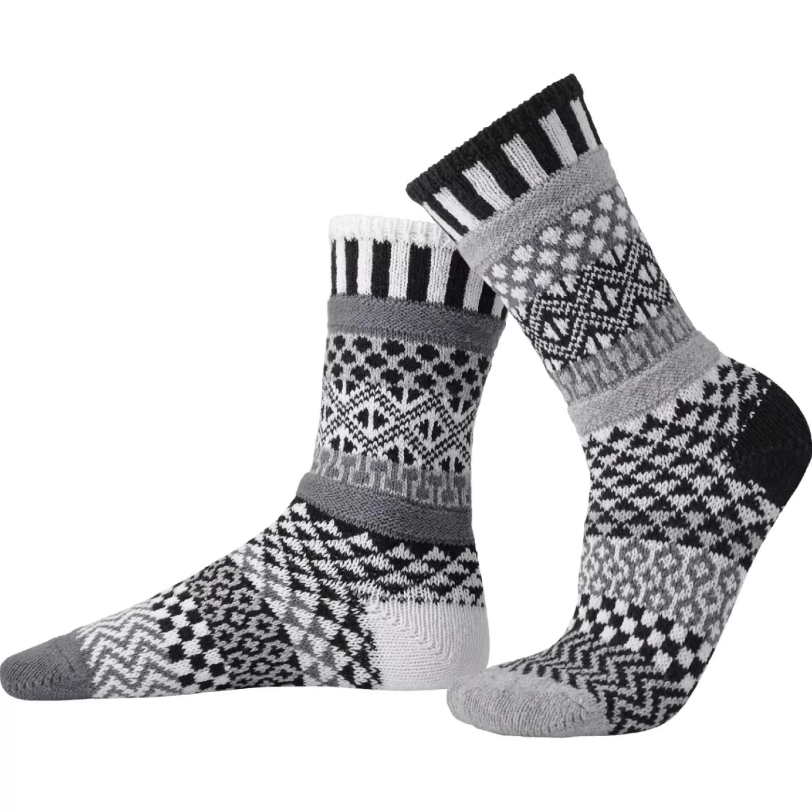 Solmate Men's Socks>Midnight Mismatched Crew Socks