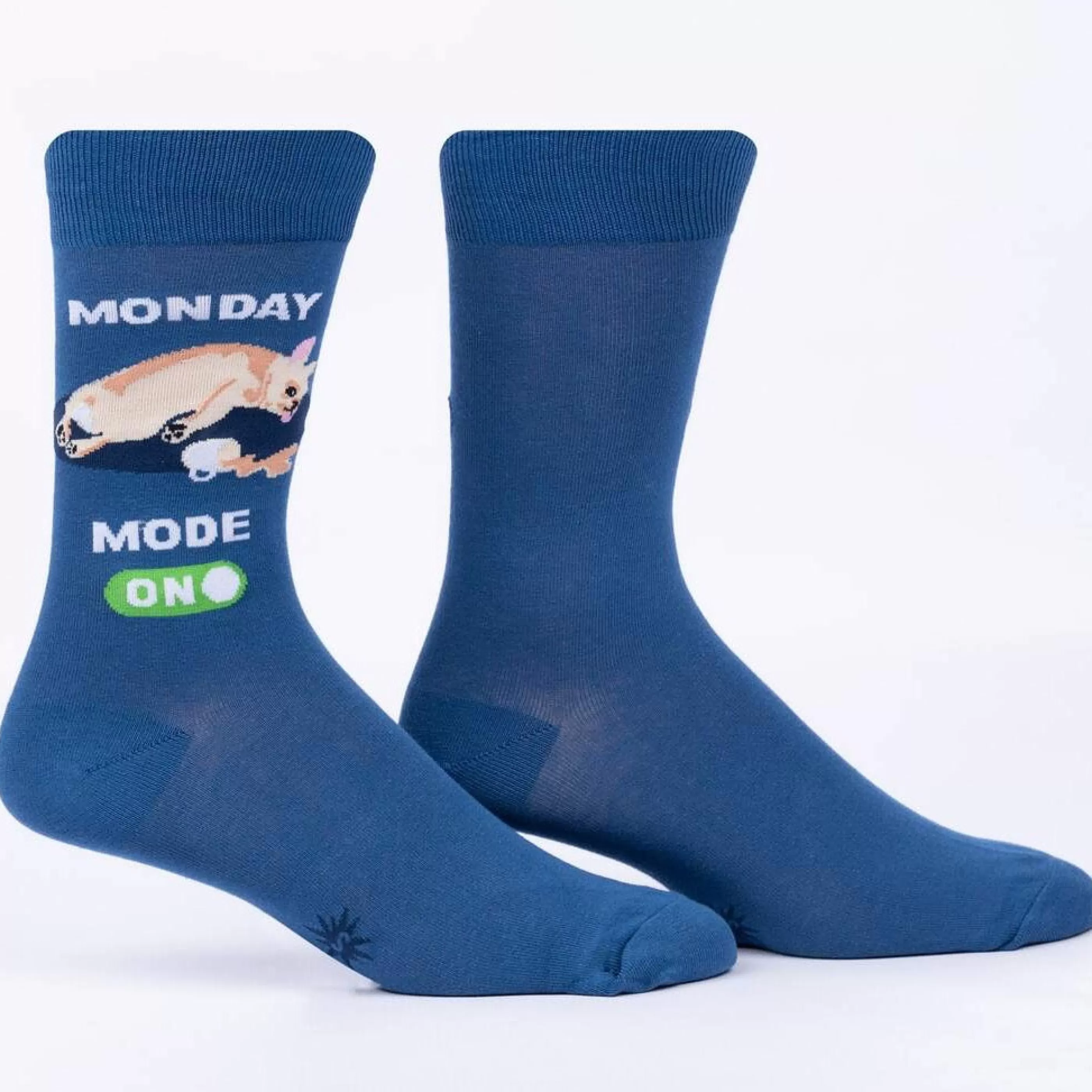 Sock It To Me Men's Socks>Monday Mode, On Men's Crew Socks