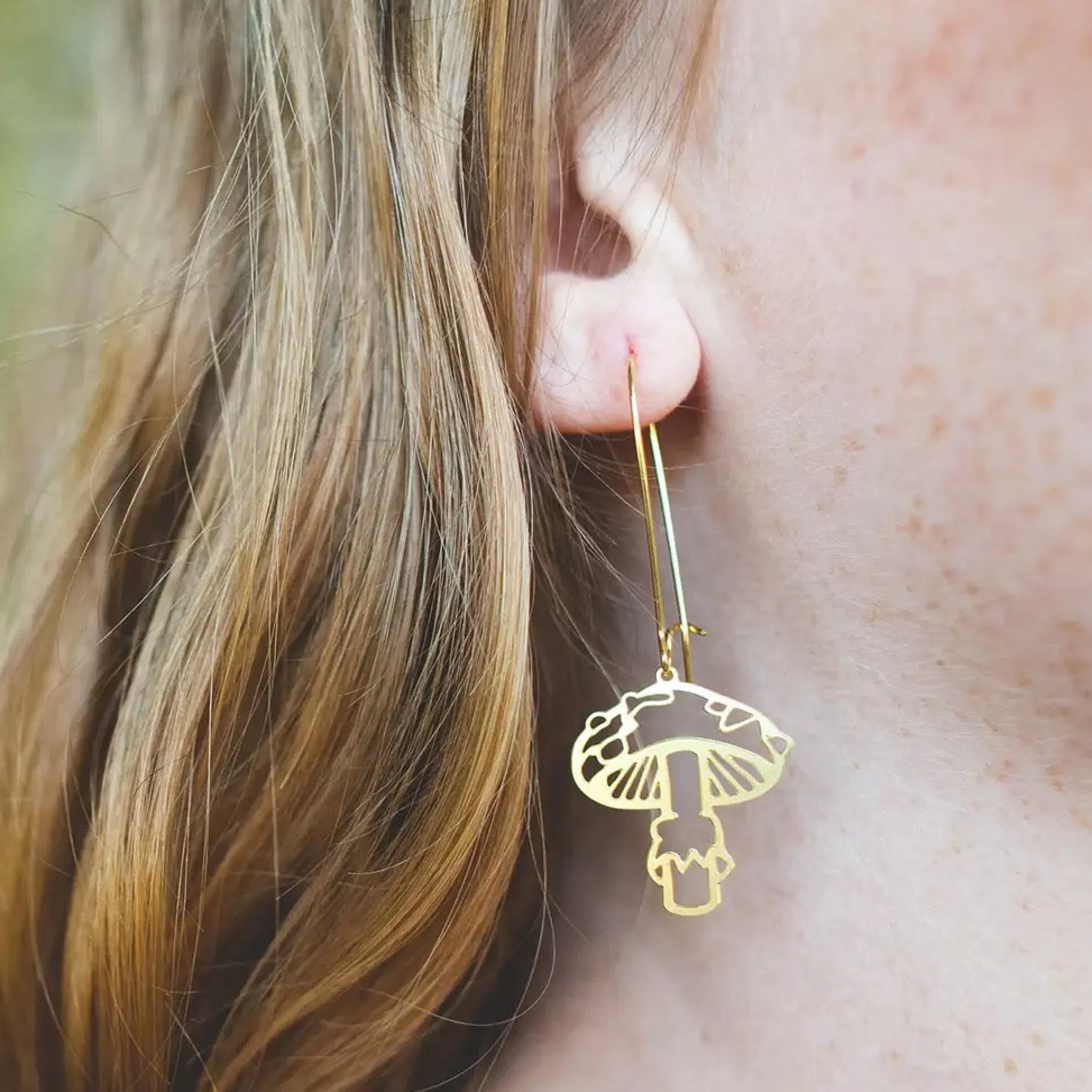 A Tea Leaf Jewelry Jewellery>Mushroom Earrings Gold