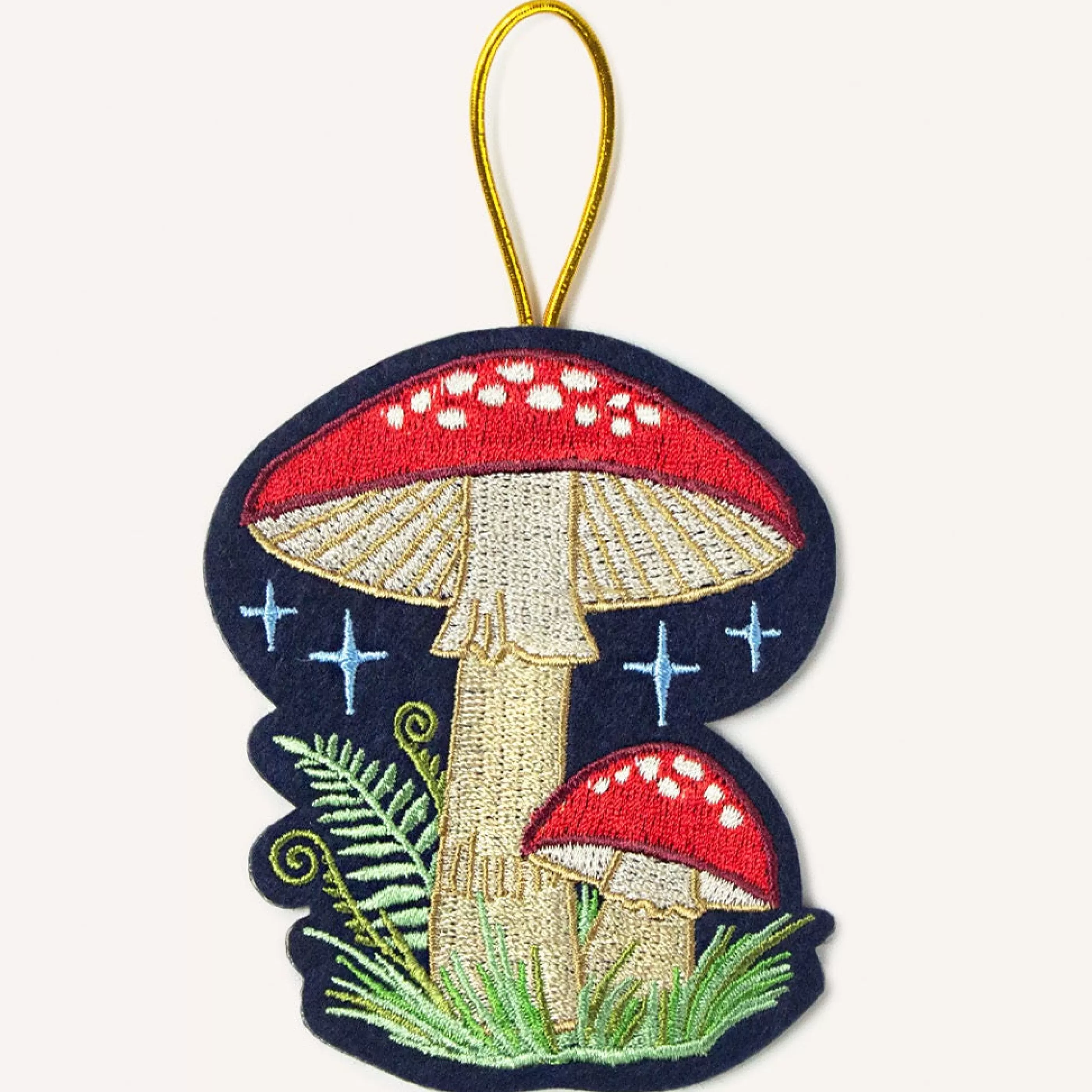 Seltzer Goods Mushroom In Ferns Embroidered Ornament Store