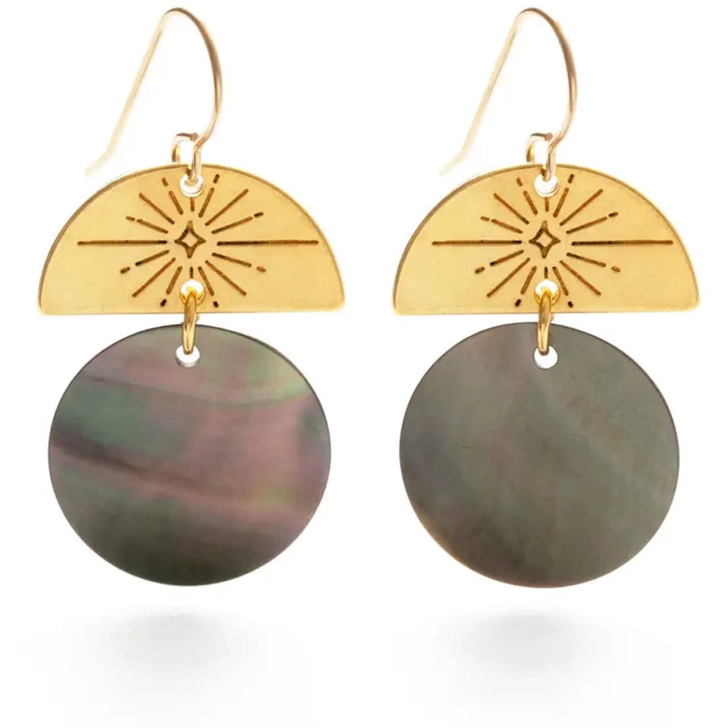 Amano Studio Jewellery>New Moon Earrings Black Shell