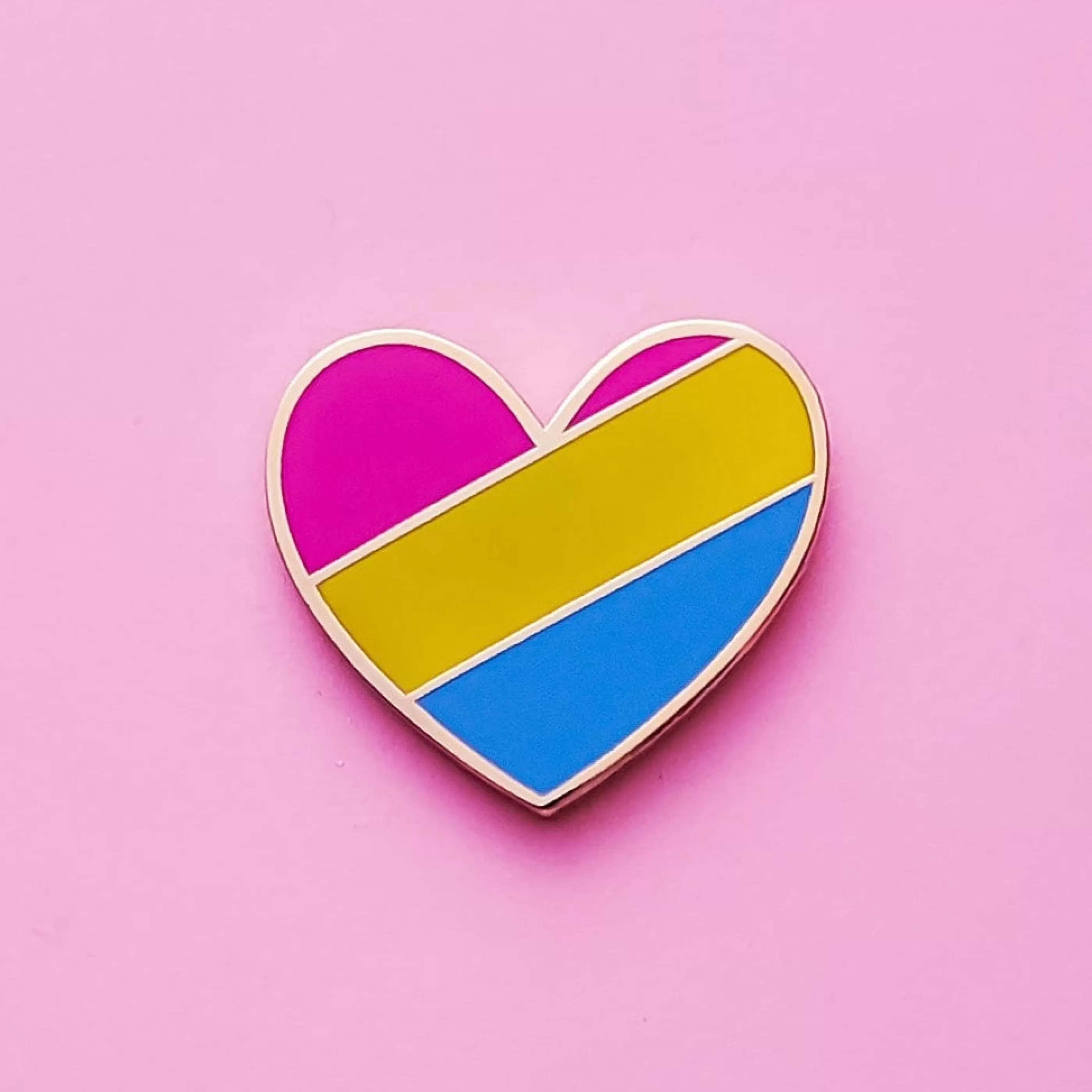 Little Rainbow Paper Co. Pins, Patches & Keychains>Pan Flag Heart Enamel Pin