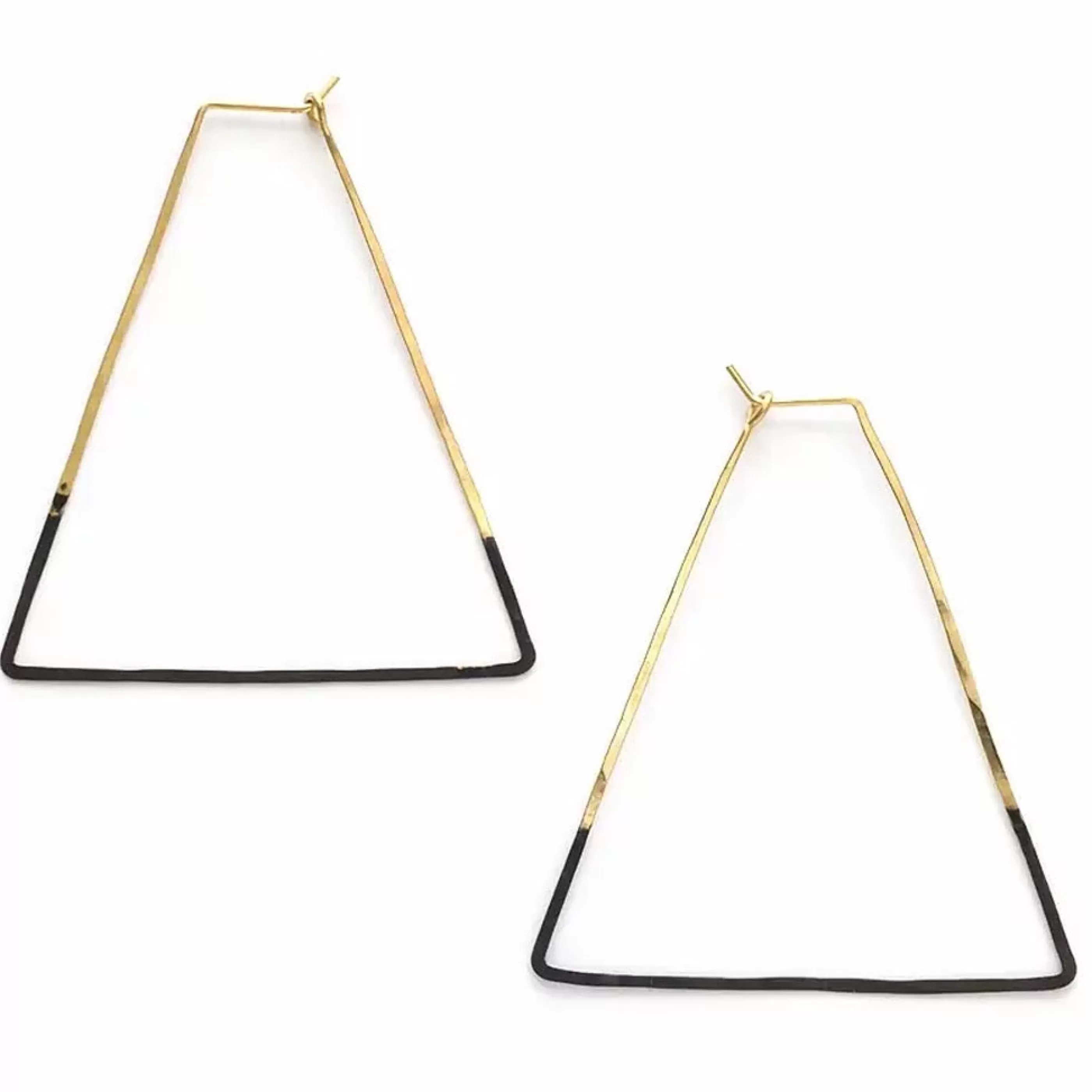 Mind's Eye Design Jewellery>Patina Dipped Triangle Hoops